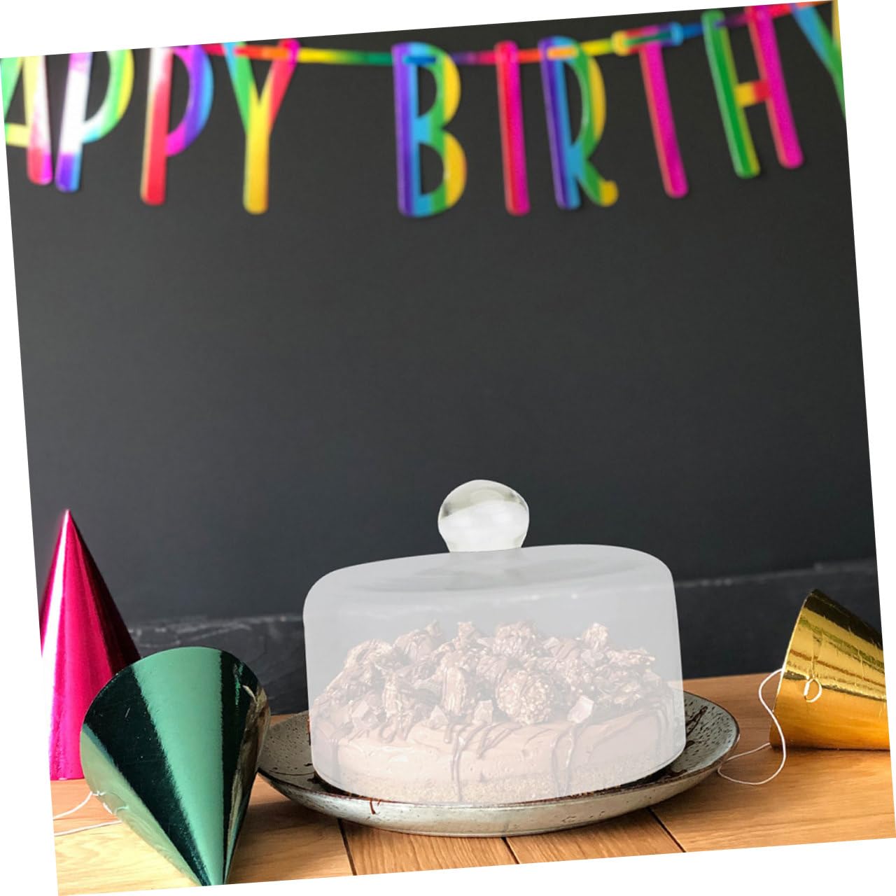 Cloche à Gâteau en Verre Transparent, Facile à Nettoyer et Réutilisable, Fêtes et Dîners, Couverture Pratique pour Dessert et Pâtisserie