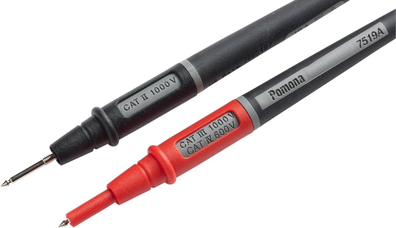 Pomona 7519A/POM Twistguard Test Leads, 2 mm Diameter Probe Tips (Pom) (Pack of 2)