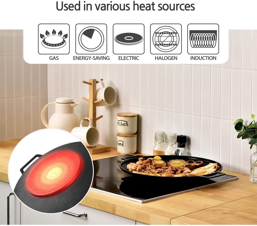 Miniatura 6 de Sartén coreana BBQ 3 IH con bolsa, revestimiento antiadherente, todas las estufas (gas, eléctrica y de inducción), plancha para interiores y