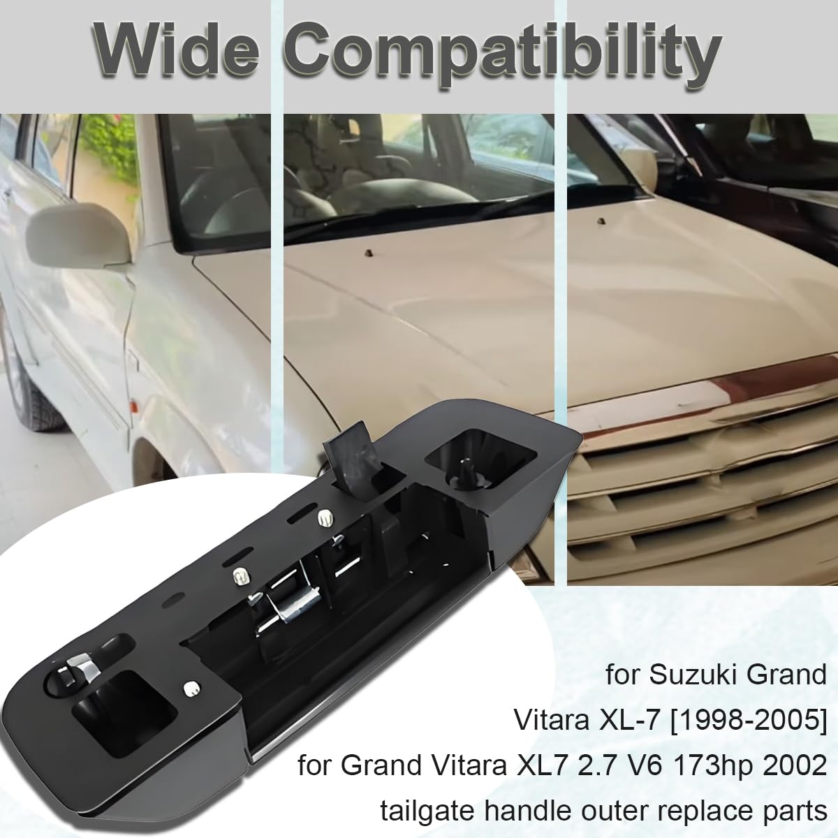 ZAMDOE 8285065D125PK klamka tylnej drzwi samochodu do Suzuki Grand Vitara 1998-2005 Grand Vitara XL-7 1998-2005 przełącznik uchwytu bagażnika części zamienne 82850-65D13-5PK czarny
