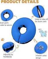 Vista 7 de Supet Collar Inflable de Cono para Perro Alternativo Después de Cirugía, Collar de Dona para Cuello de Perrito Recuperación ECollar para Post