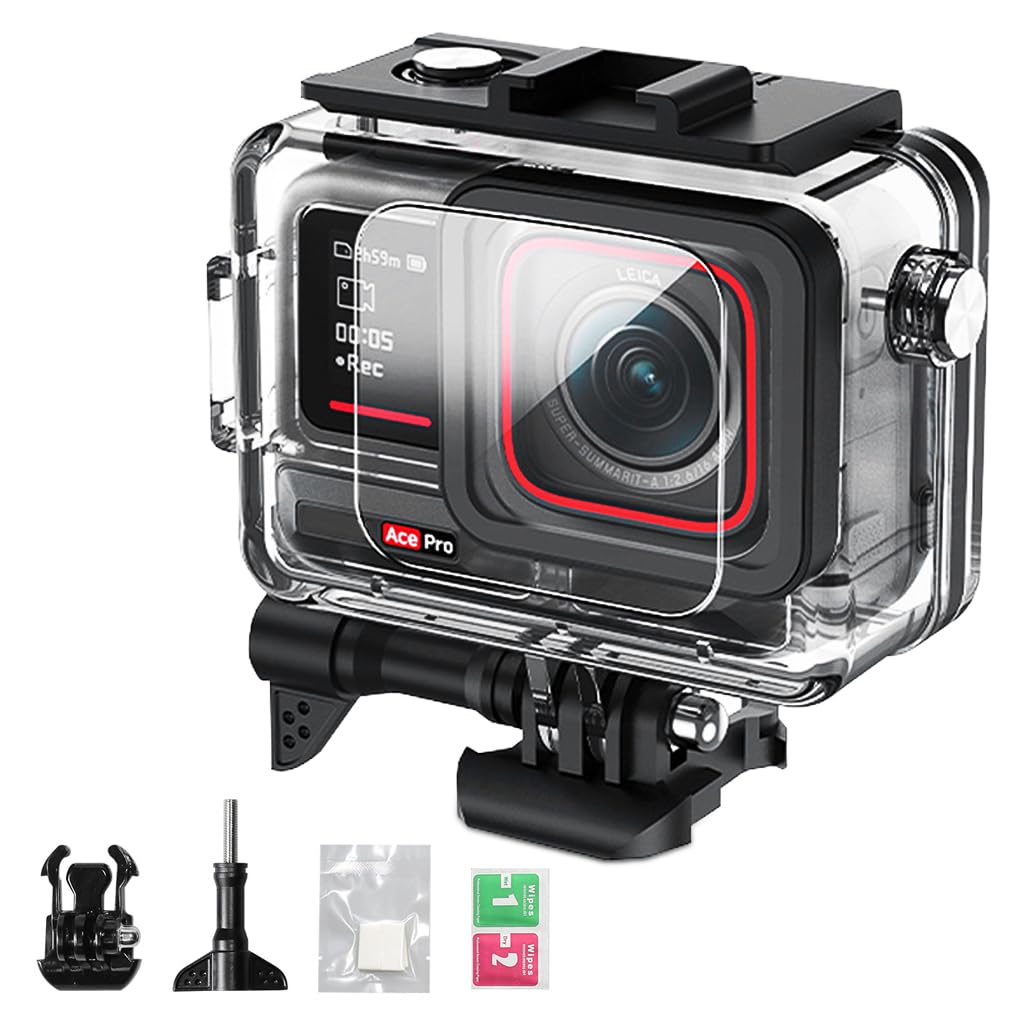 ZORBES® ACE PRO Action Camera Waterproof Case Compatible with PRO1 PRO2, Clear Anti-Fog HD Protective Underwater Housing for Diving, Reliable Transparent Shell for Outdoor Shooting