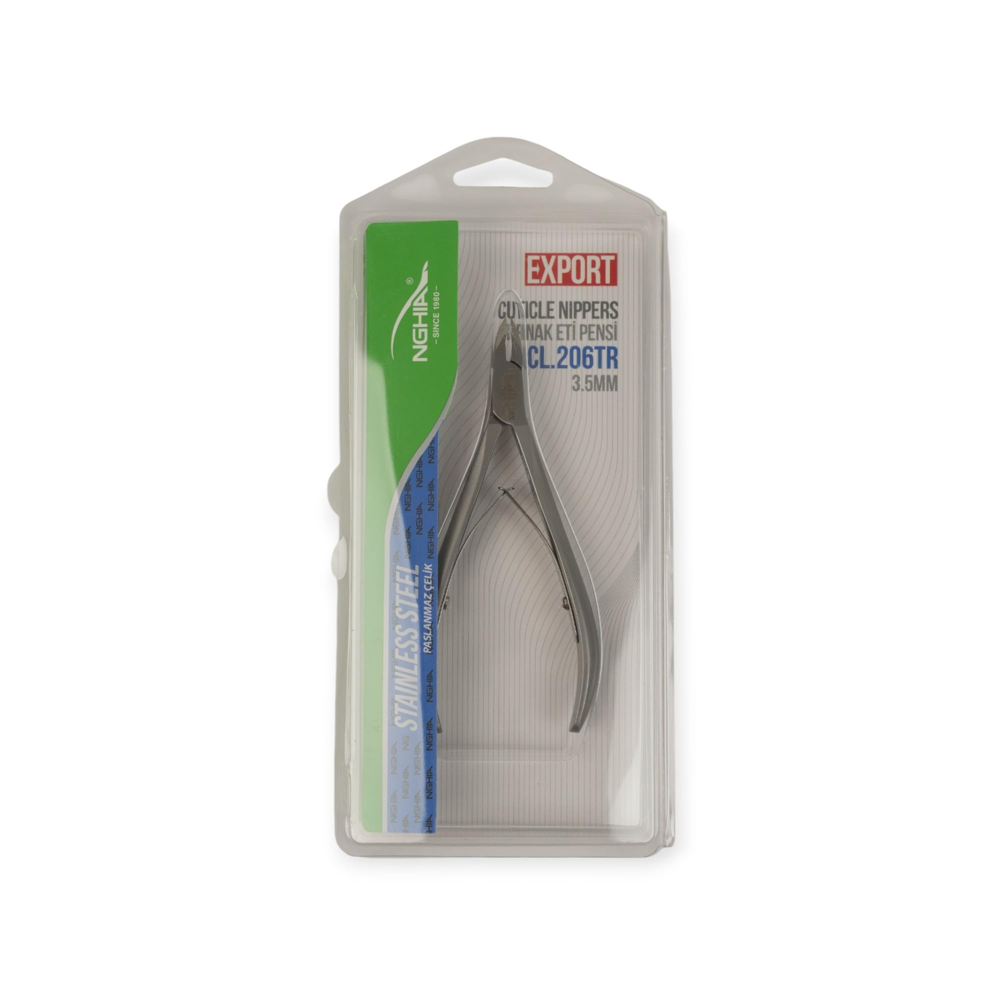 NGHIA CL-206 Tırnak Eti Pensi 3.5 mm – Çift Yaylı Mikro Çene, Paslanmaz Çelik Kütikül Pensi, Pasivasyon Kaplama