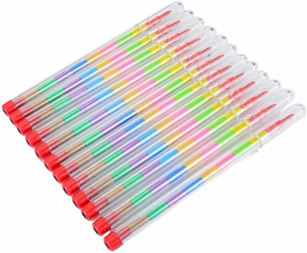 Abeec 24 Stacking Crayons - Party Bag Fillers For Kids Bags Twistable