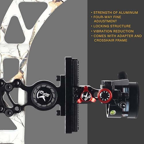 Miniatura 6 de SPG Miras de arco de un solo pasador, vistas de arco compuesto de tiro con arco, ajustable rápidamente, 1 pin de fibra óptica de 0.019 pulgadas, con