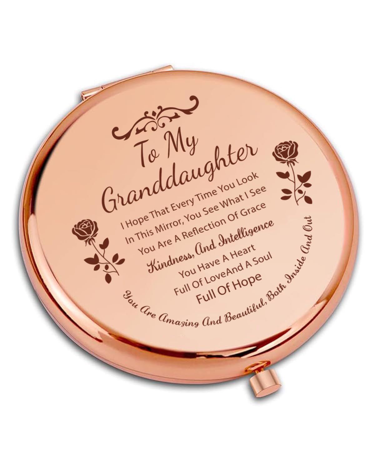 GiftGem Granddaughter Gifts - Granddaughter 18th Birthday Gifts, Compact Pocket Mirror, Birthday Gift for Granddaughters Adult, Granddaughters Gift from Grandma, Graduation Christmas Day for DGD