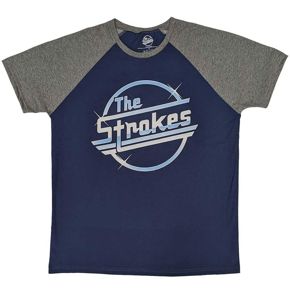 Rock Off Officially Licensed Products Men's Grey The Strokes Og Magna Logo Raglan T Shirt Xl