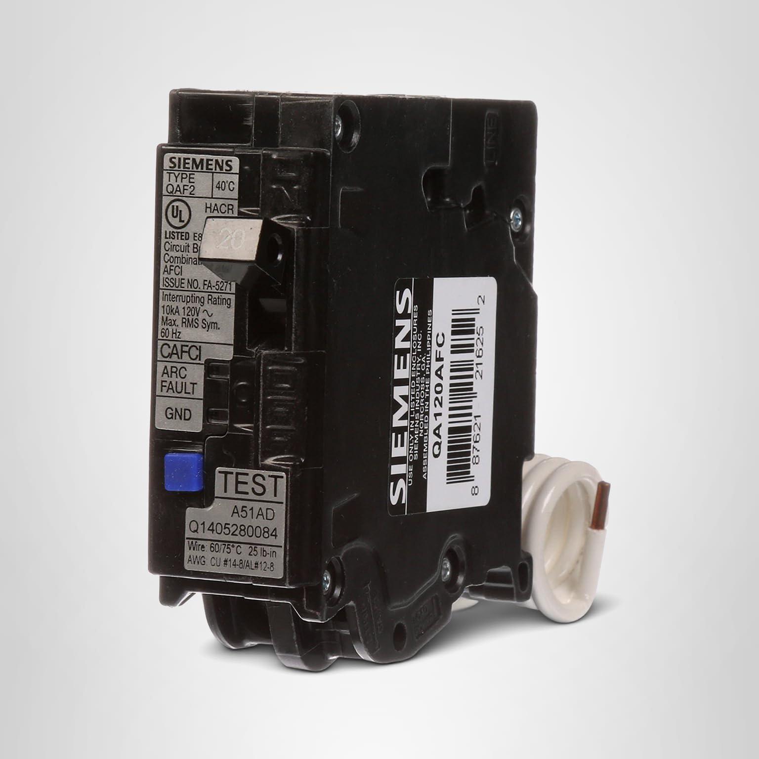 Siemens QA120AFC 20-Amp Single Pole 120-volt Plug-On Combination