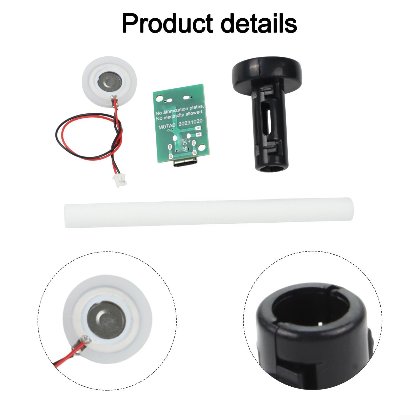 Typ-C Luftbefeuchter-Modul, 4 Stück, USB-Nebelhersteller mit DC 5 V Zerstäuberplatine, Hochfrequenz-Nebel für DIY-Inkubator, FR4-Leiterplatten-Luftbefeuchter, kontinuierlich