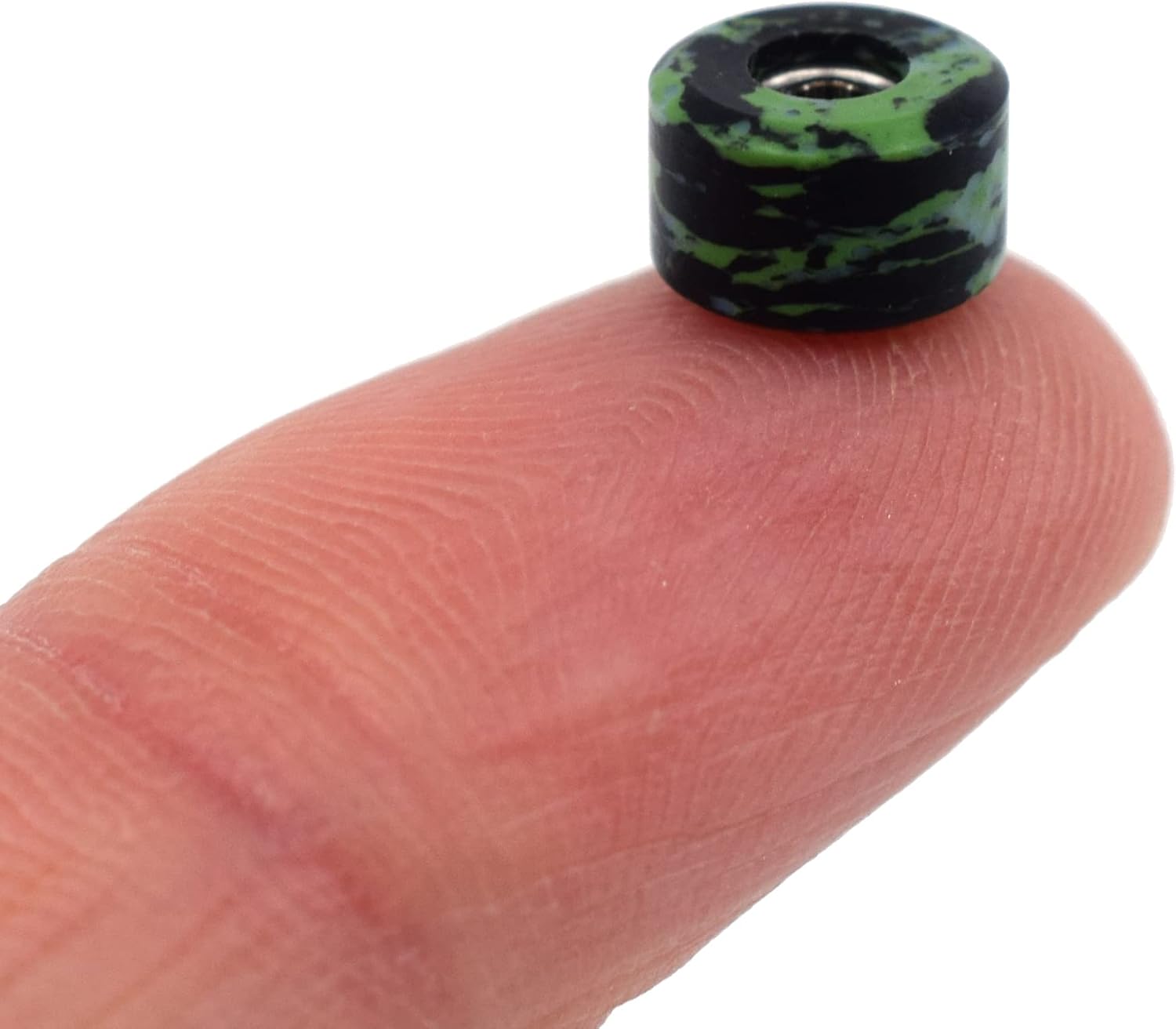 Teak Tuning Apex All Terrain Polymer (ATP) Digital Swirls Fingerboard Wheels - New Street Shape, 65D - 7.7mm Diameter - ABEC-9 Stealth Bearings - Zombie Swirl Colorway
