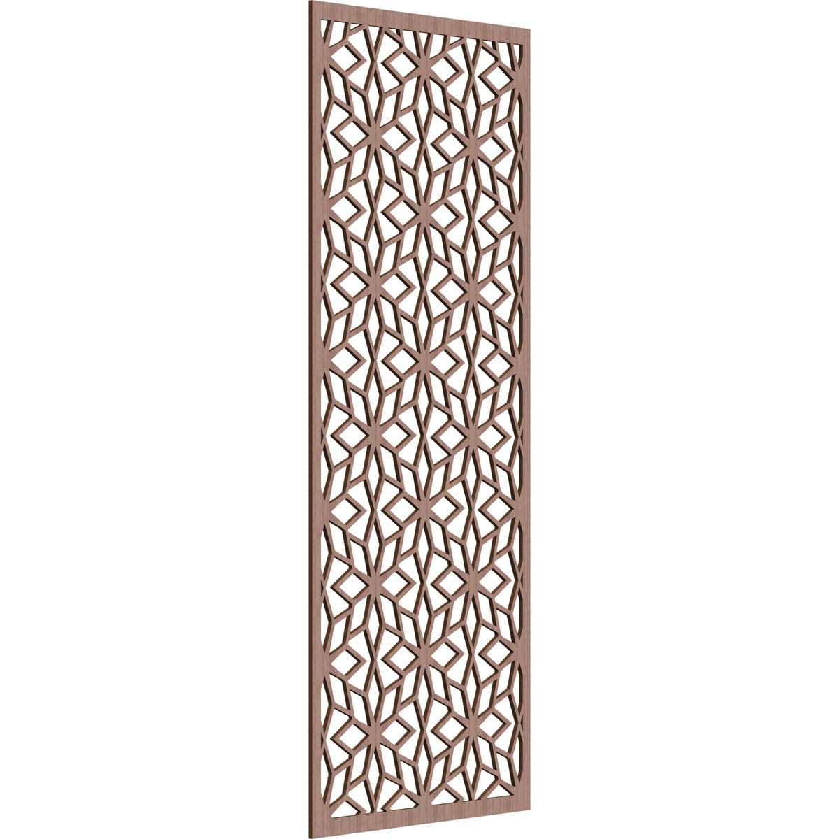31 3/8"W x 79 3/8"H x 3/8"T Lake Decorative Fretwork Wood Wall Panels, Walnut