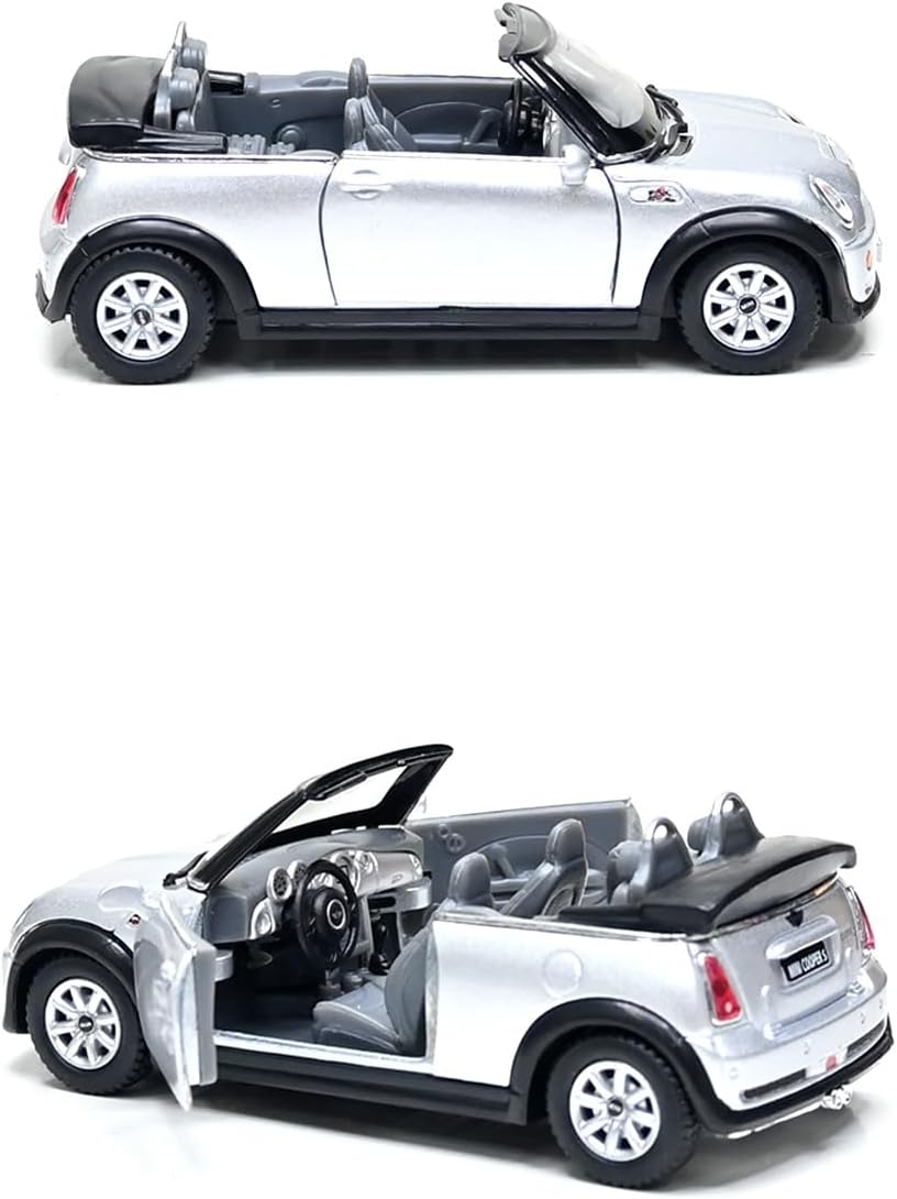 Kinsmart Mini Cooper S Convertible Gray Diecast 1:28 Scale