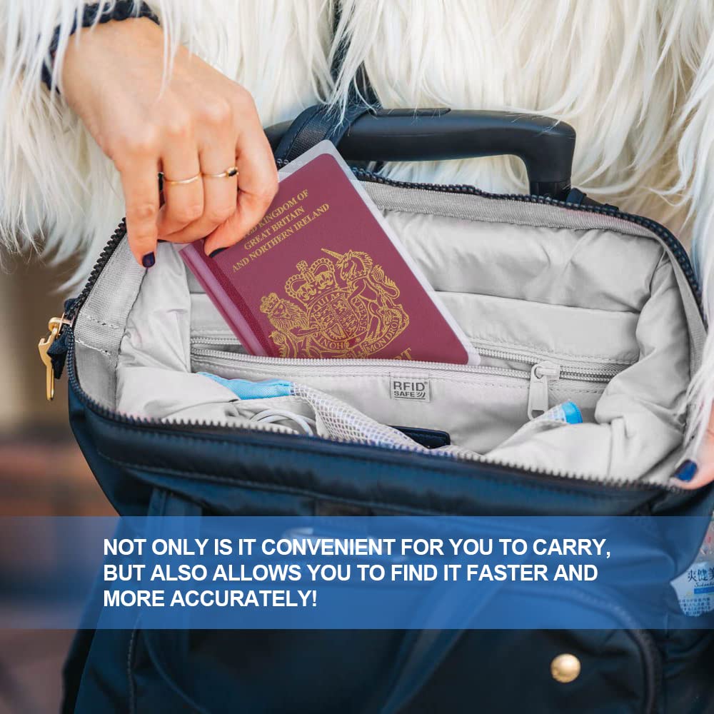 flintronic 2pcs Couvertures de Passeport, Pochette Protecteur de Passeport en Plastique Transparent, Vaccination Européen pour Taille Standard