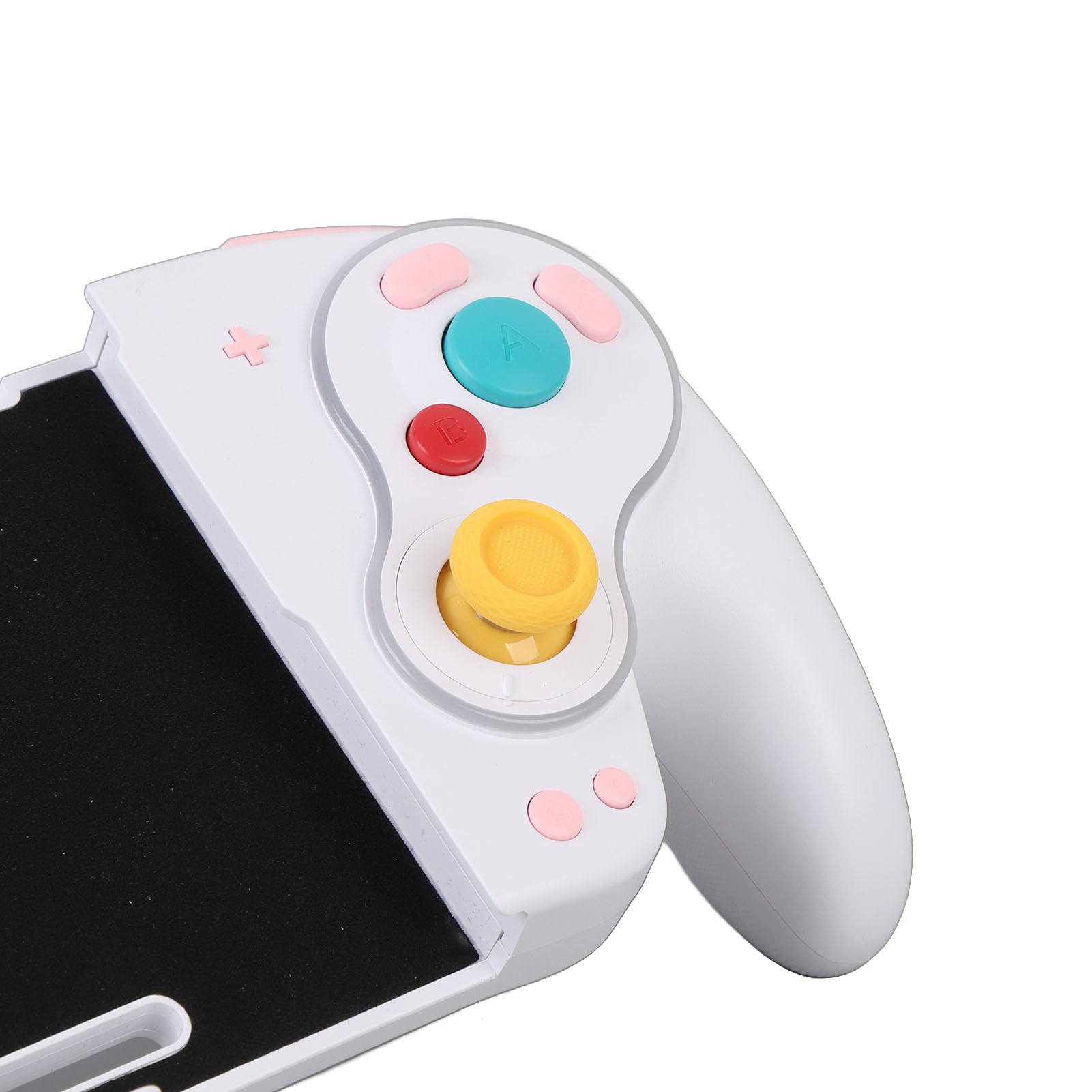 Controlador Joypad Inalámbrico con Teclas Mecánicas de una Pieza para Interruptor OLED, Vibración Ajustable, Luces RGB, para Entusiastas de los Juegos (WHITE)