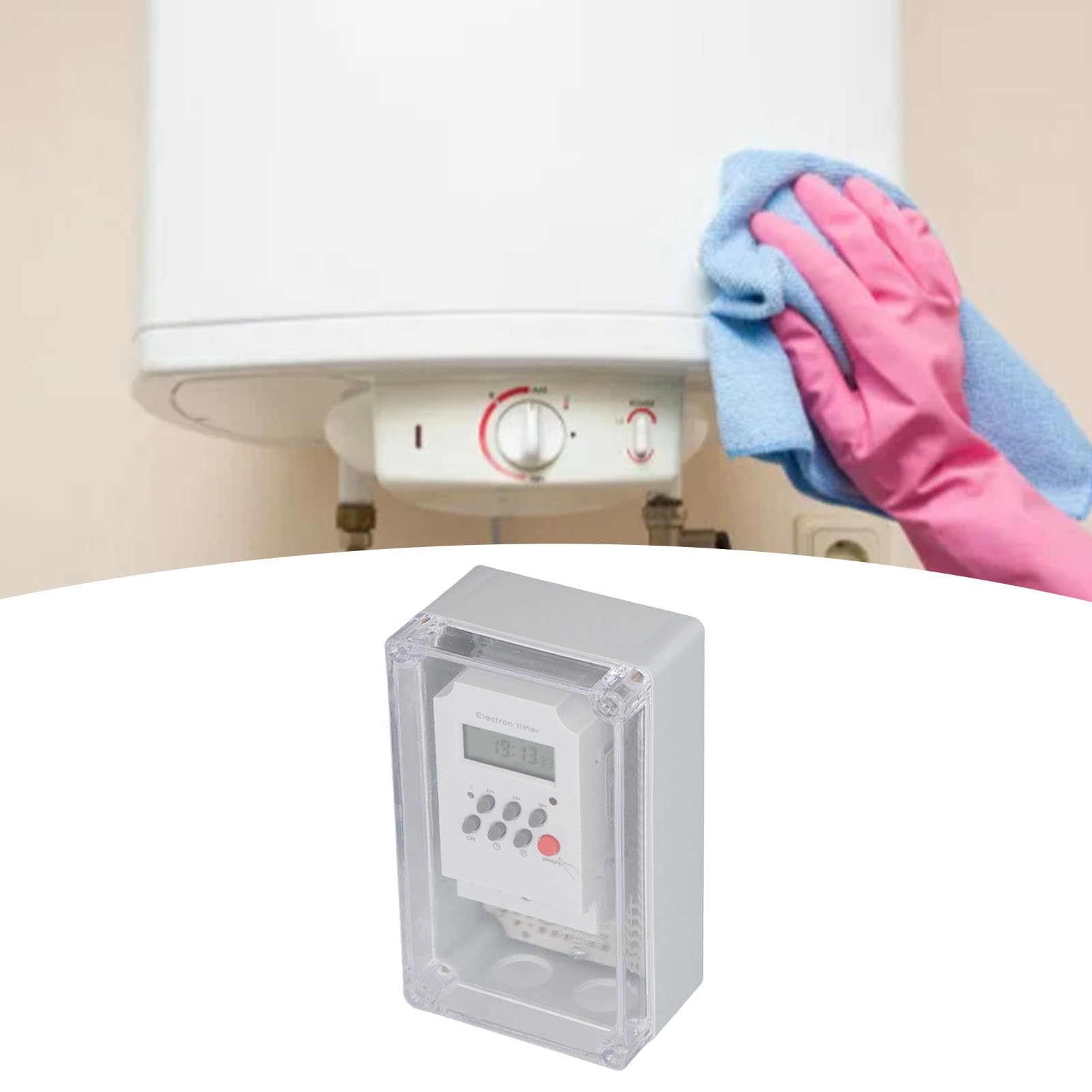 Nutriess Digital Timer Box Programmable Time Control Switch Sealed for Swimming Pool Pump Heater Spa Motor DC 12V (DC 12V)