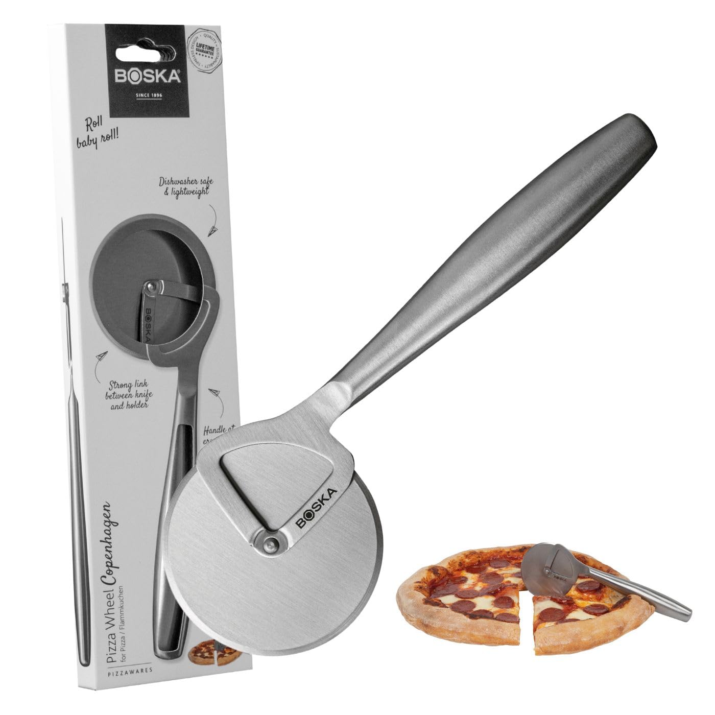 BOSKA Pizza Cutter Copenhagen - Stainless Steel Pizza Cutter Wheel