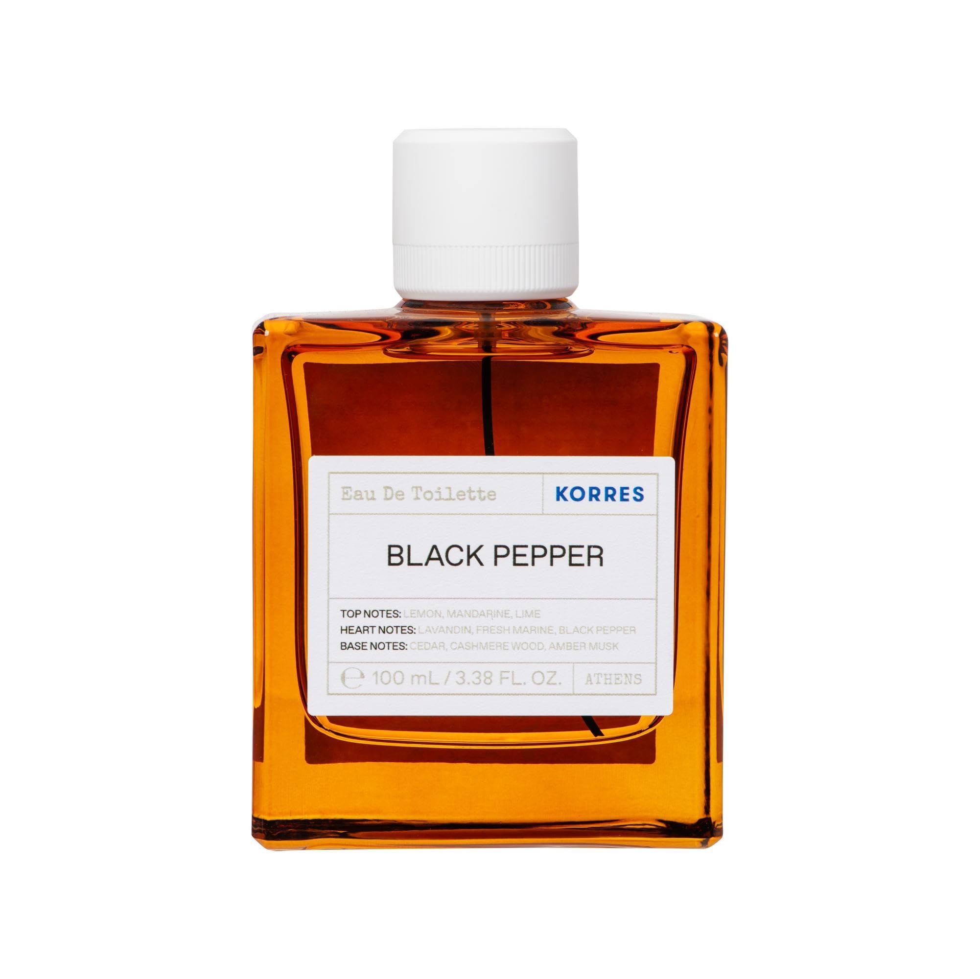 KORRES Black Pepper Eau de Toilette für Ihn, holzig-zitrischer Herrenduft mit schwarzem Pfeffer, Kaschmirholz & Ambra, veganer Männerduft, 100 ml