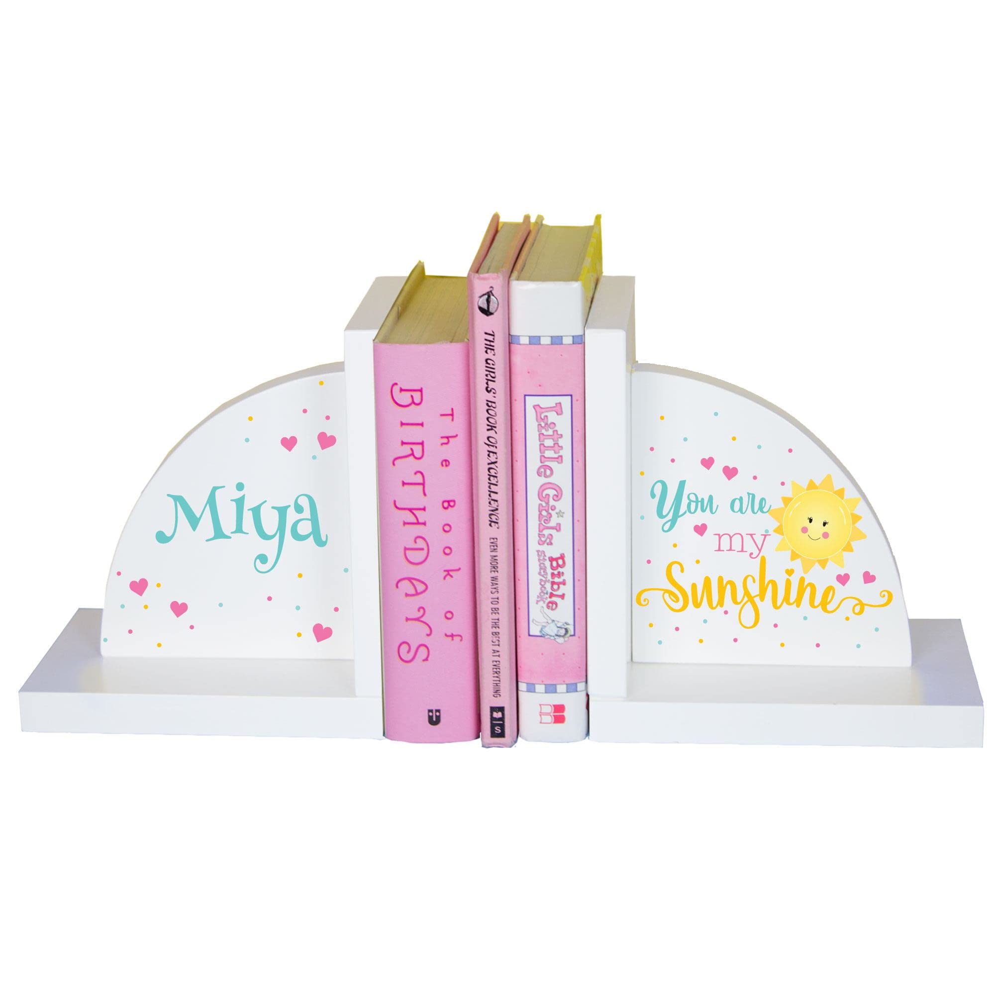 Girls's Personalized Bookends (You are My Sunshine)