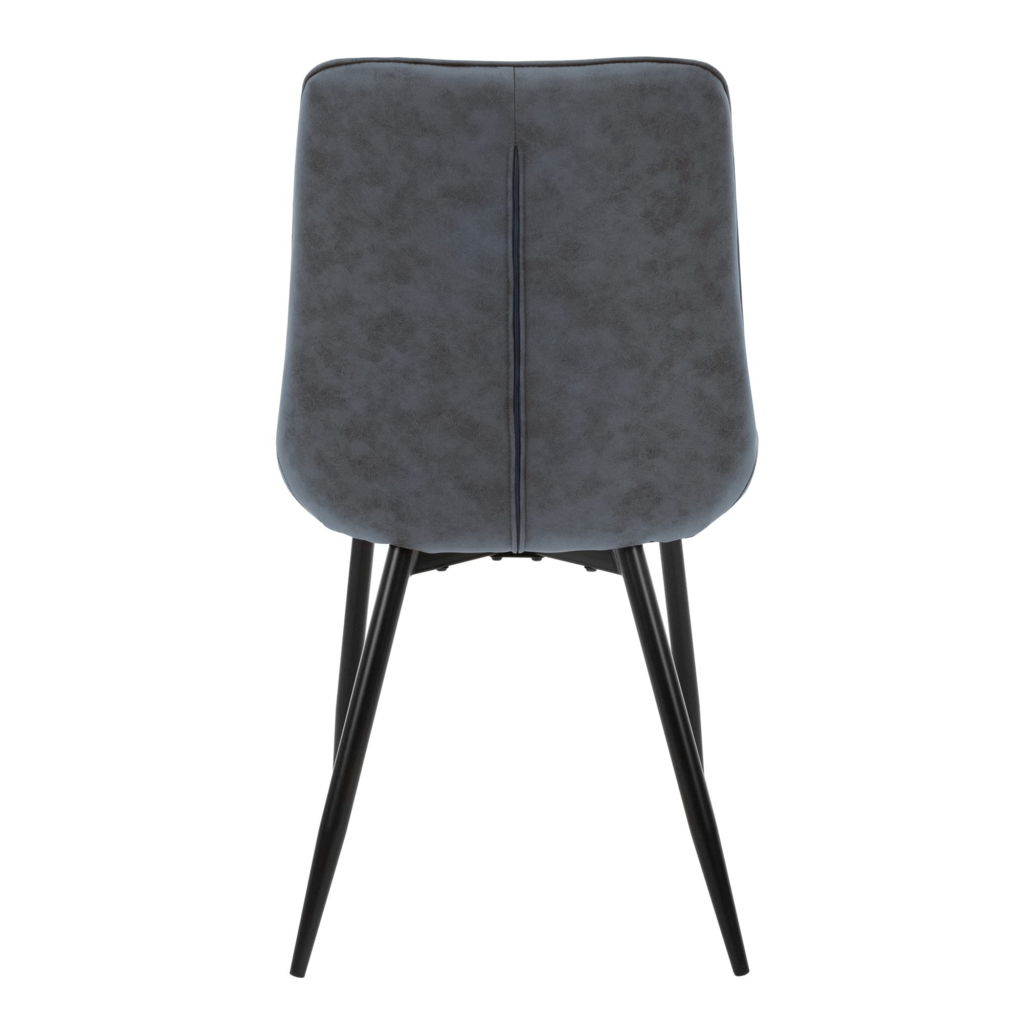 ML-Design Set di 2 Sedie per Sala da Pranzo Antracite con Schienale Sedia per Cucina con Rivestimento in Ecopelle Imbottita Gambe in Metallo Sedia Salotto Soggiorno Materiale Traspirante e Morbido