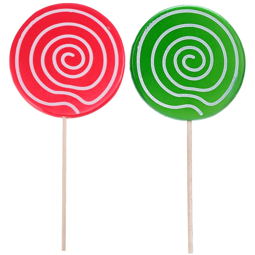 2pcs Fake Lollipop Props: 13.77 X 5.51 X 0.39 Inches Lollipop Prop Candy Ornaments for Party Carnival Wedding Birthday Decor Synthetic Material Candy
