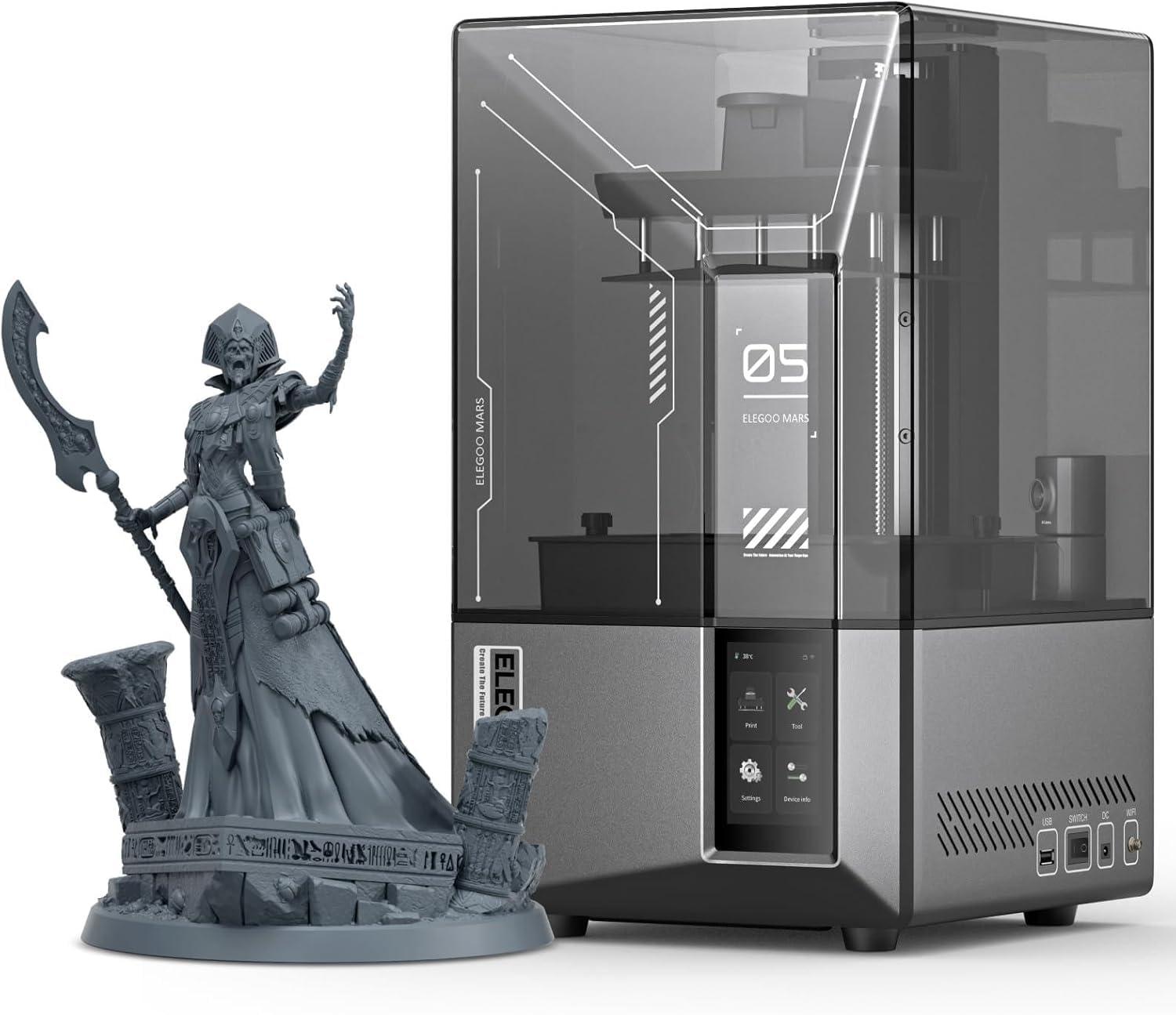 ELEGOO Mars 5 Ultra Resin 3D Printer with 7" 9K Mono LCD, 150mm/h High Speed Printing, Smart Automatic Leveling, Intelligent Detection, WiFi-Transfer, Printing Size of 6.04 × 3.06 × 6.49 inch-picture-38