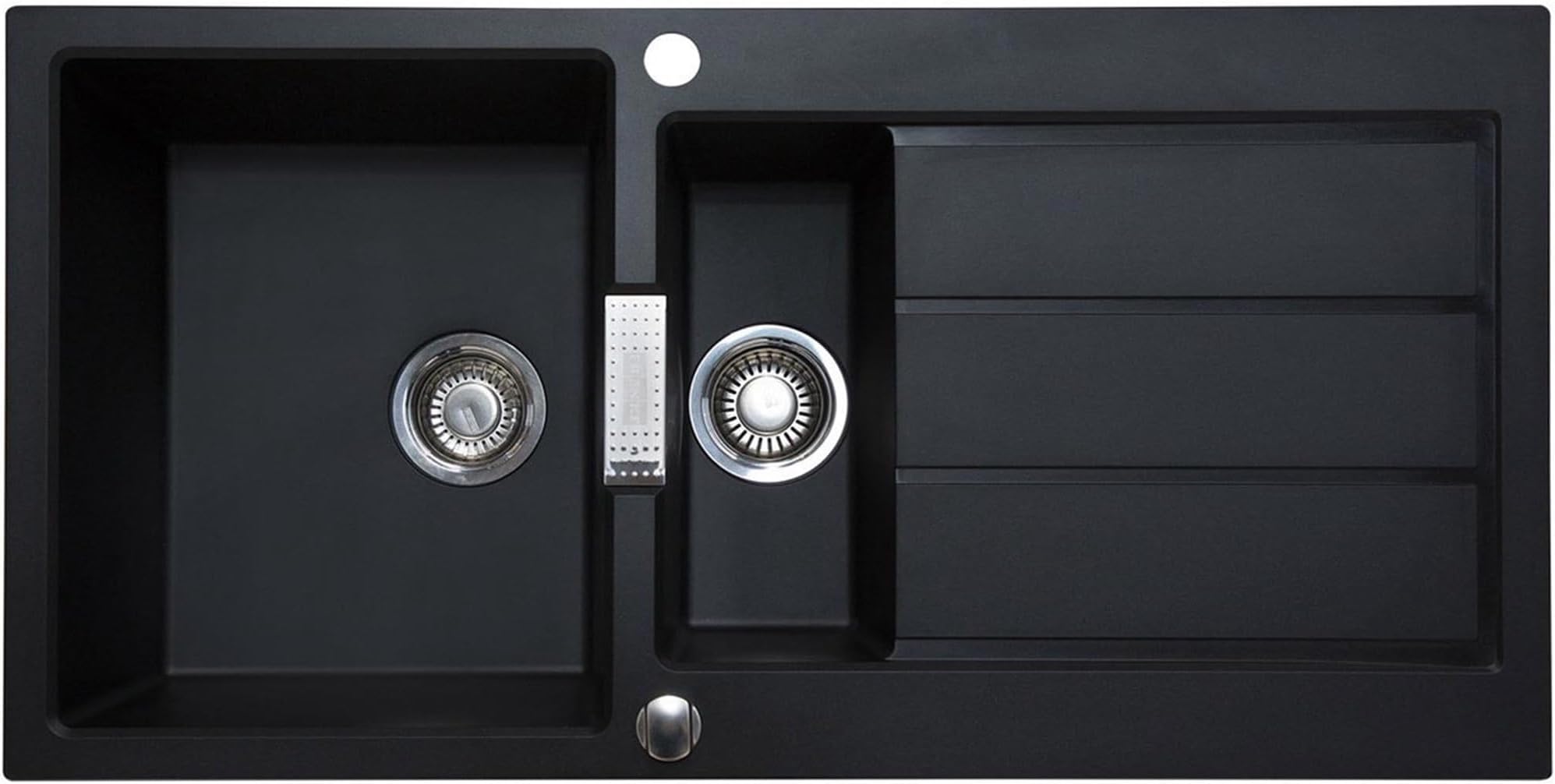 Franke Sirius S2D651CB 1.5 Bowl Tectonite Reversible Carbon Black Kitchen Sink