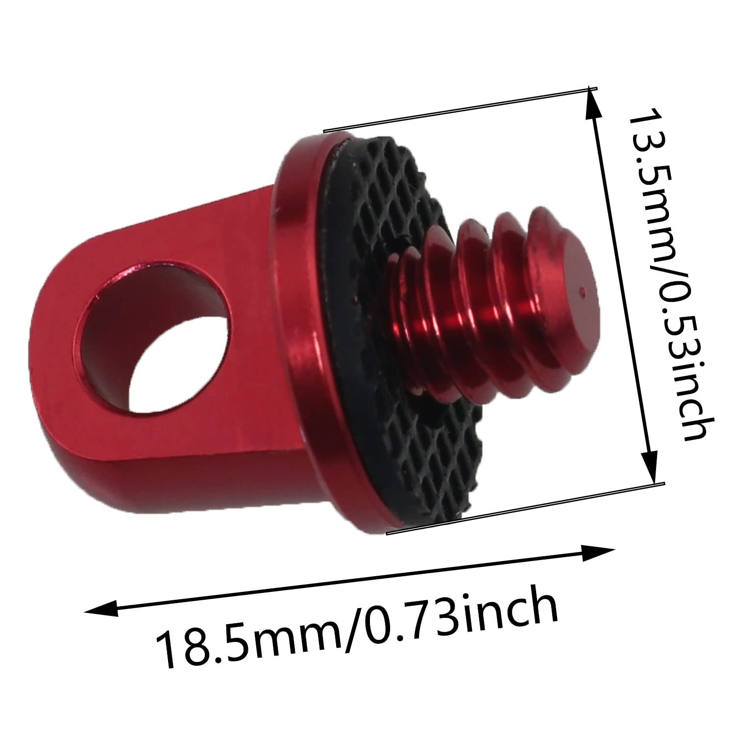 1/4inch Camera Screw ZCZQC 2PCS 1/4-20 Quick Install Metal Screws Connecting Adapters for Camera Neck Wrist Strap Sling Red image 2