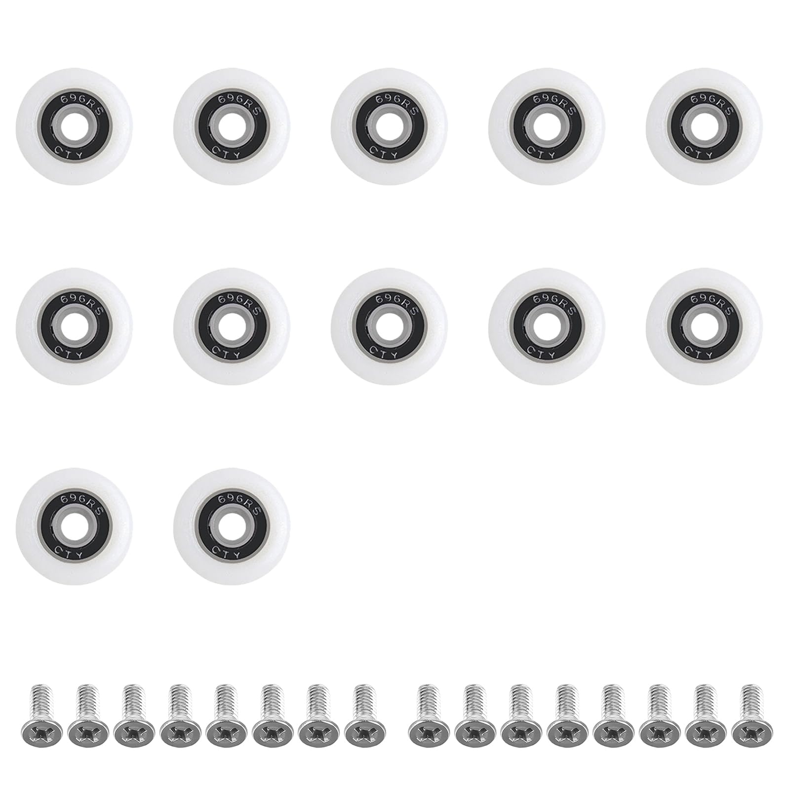 12 Kit Shower Doors Pulley with Screws,Curved Shower Doors Pulley,19mm Shower Door Wheels,Bathroom Door Wheels Replacement for Bathroom,Hotel