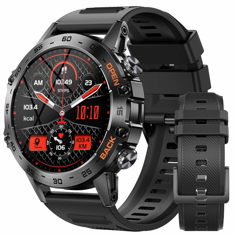 Opiniones de reloj celular smartwatch los más recomendados. 46 ESFOE Militar Reloj Inteligente Hombre (2 Correas),1.39' HD Smartwatch Hombre con Llamadas Bluetooth,100+ Modos Deporte Pulsómetro Presión Arterial,SpO2,Monito de Sueño,IP68...