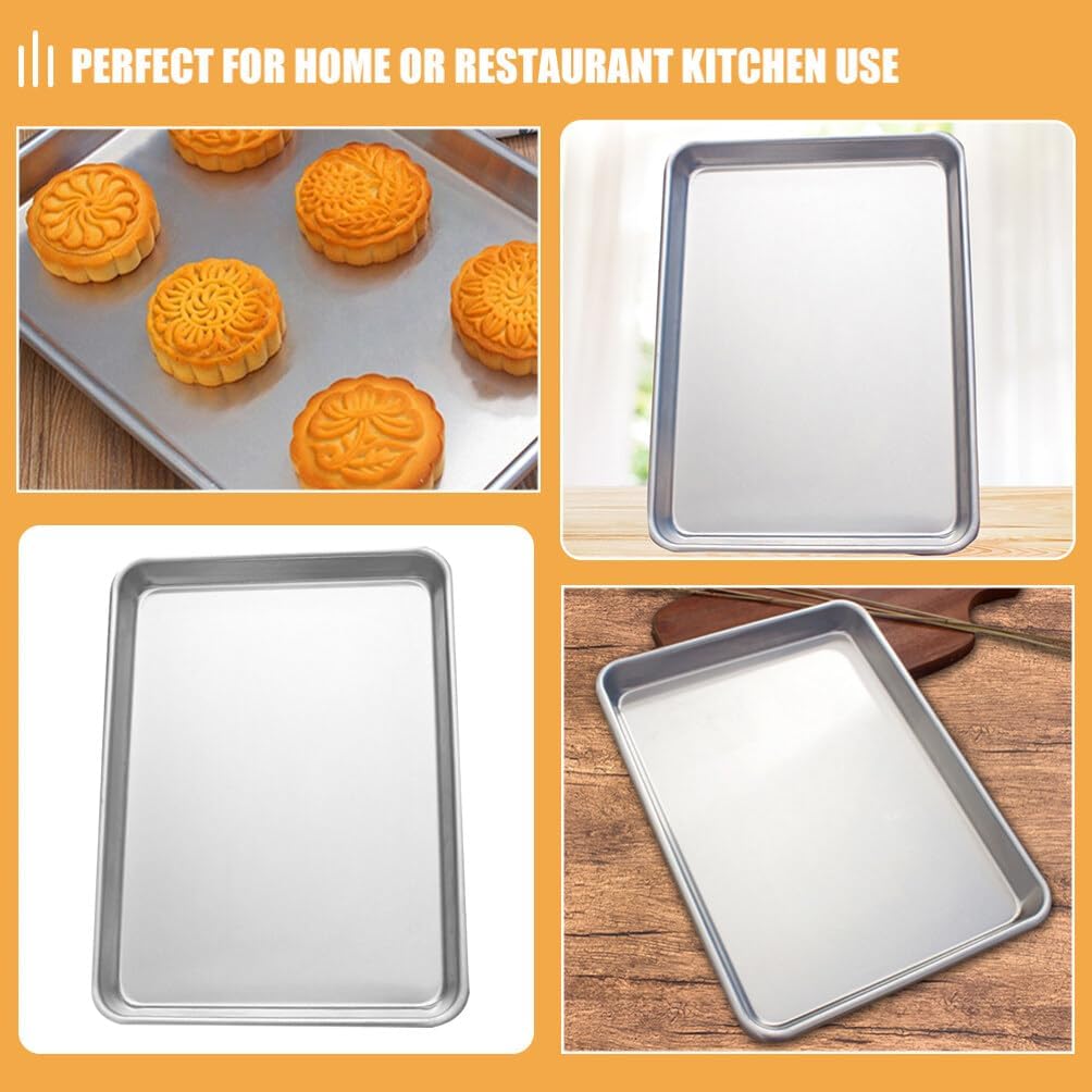 Alipis 2pcs Rectangle Baking Pan Non-stick Aluminum Bakeware for Cakes Cookies and Roasting Baking Tray and Desserts