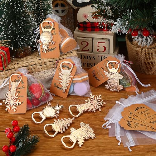 Décapsuleur de bière de Noël flocon et sapin pour décoration de table festive