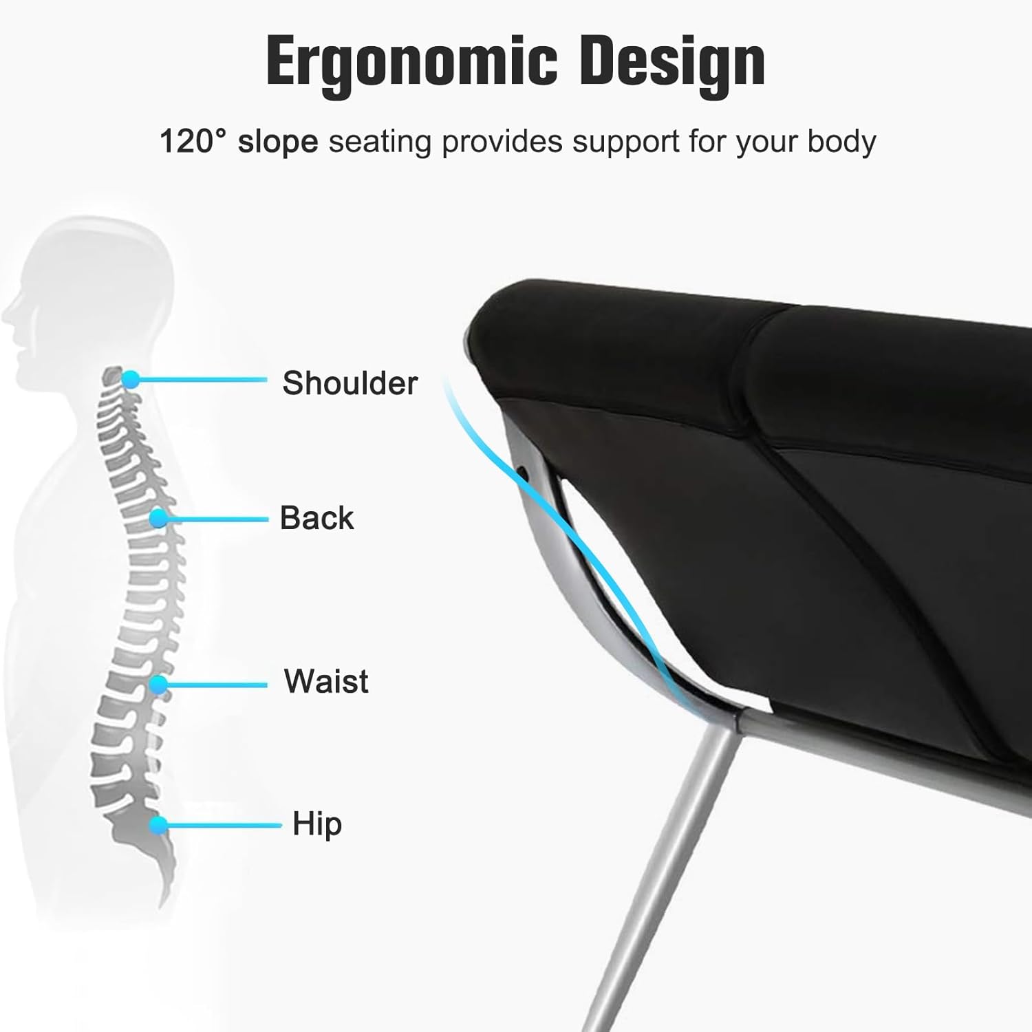 Kinpaw Waiting Room Chairs Reception Bench - Leather Office Chair with Padded Arms & Backrest, Heavy Duty, Black Comfy Conference Room Chairs for Meeting Conference, Office