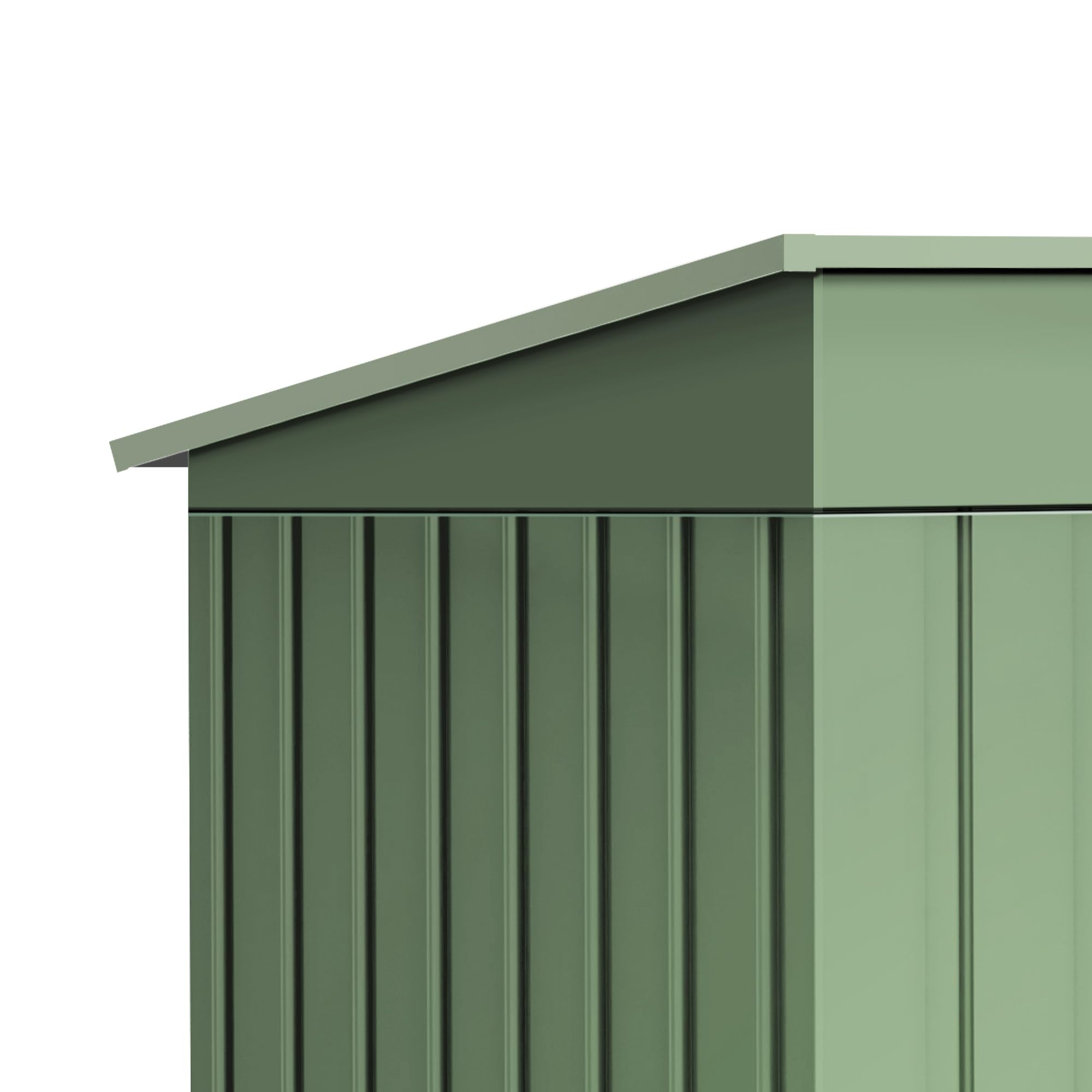 Wasabi - Armario Exterior Terraza 1,39m2 Neat Verde - Puerta Corredera - Techo Inclinado - 162x86x181cm - Caseta Jardín Resistente - Cobertizo Almacenamiento — view 6