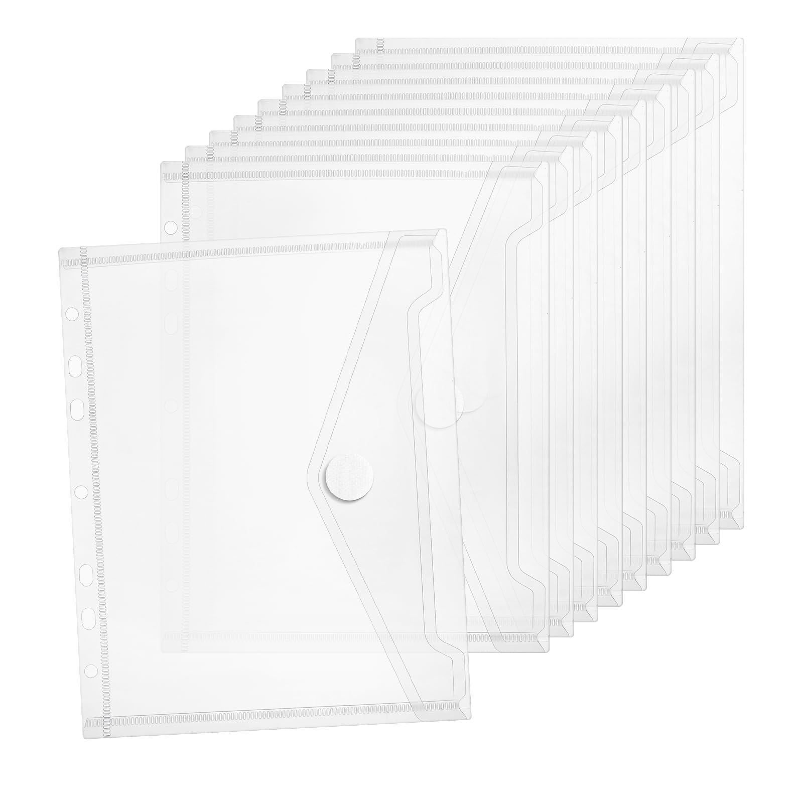 Torby na dokumenty A5, 10 sztuk, 23 x 18 cm, format A5, zszywane, 7 otworów, przezroczyste koszulki z przegródkami, do organizacji dokumentów w domu i biurze