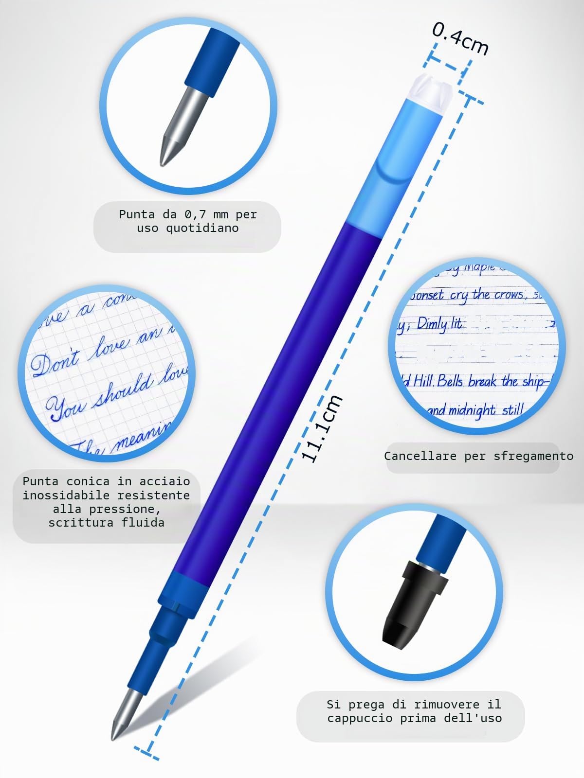 DealKits 14 ricariche in gel cancellabili 0,7 mm compatibili con Pilot FriXion Ball Clicker Eberhard Faber mine di ricambio per penna gel