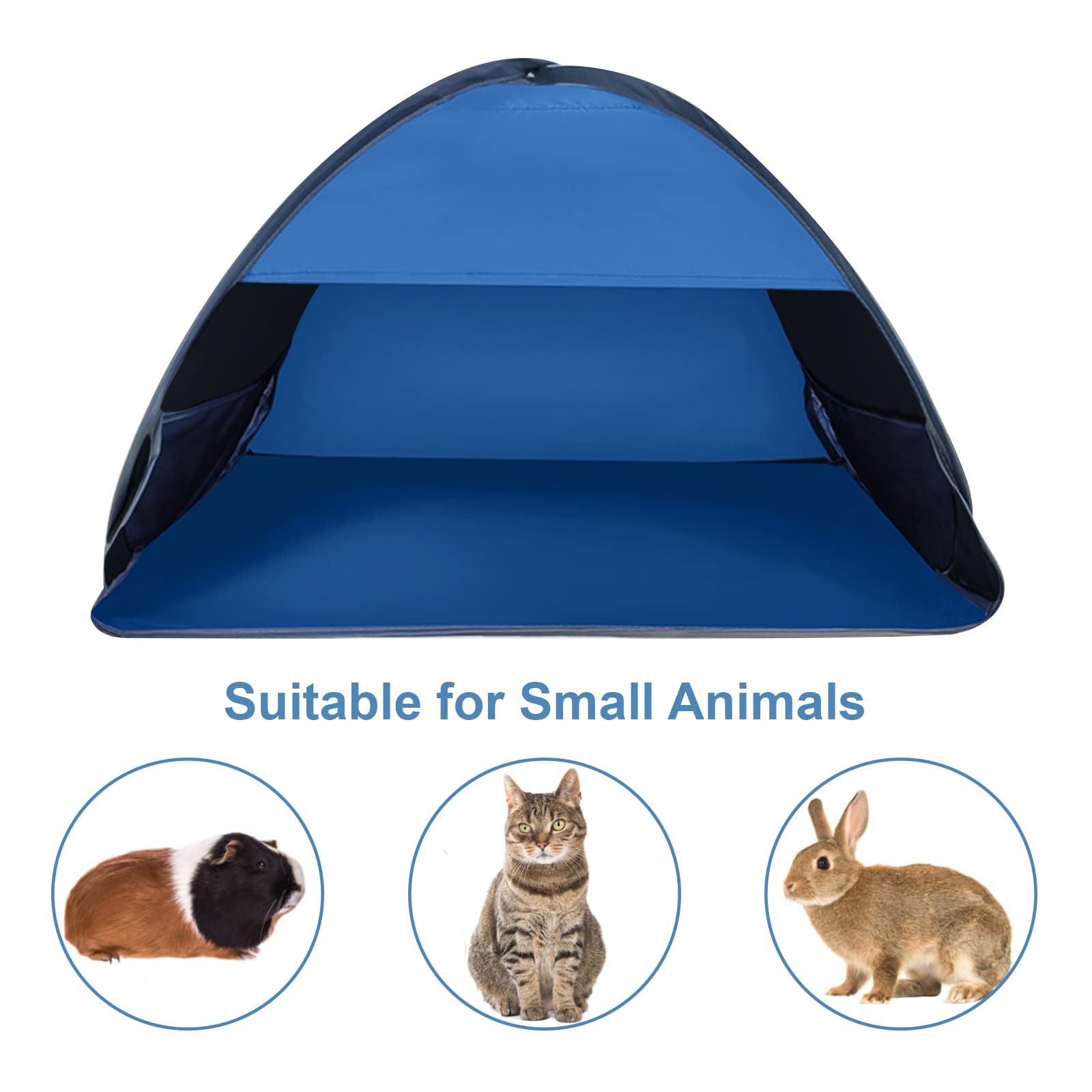 Tente de plage pop-up - 1 lot de tente de plage pliable - Abri solaire anti-UV - Mini tente tête pour l'extérieur, camping, pique-nique, plage - Noir colle bleue - M