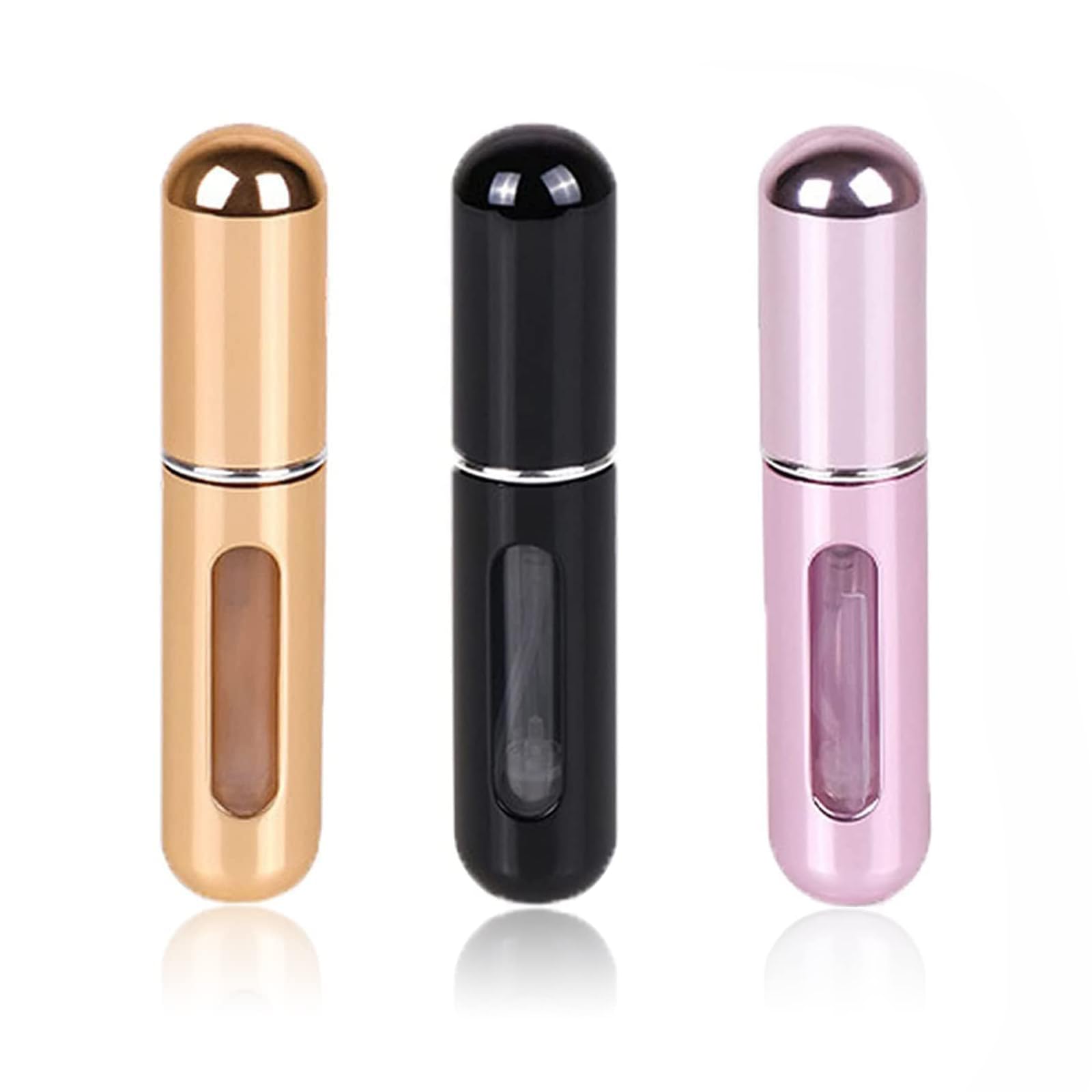 Sweet seven Refillable Travel Perfume Atomizer - Portable Scent Pump Spray Bottle for Fragrance. 3 Pack 5ml Containers for Outings and Traveling