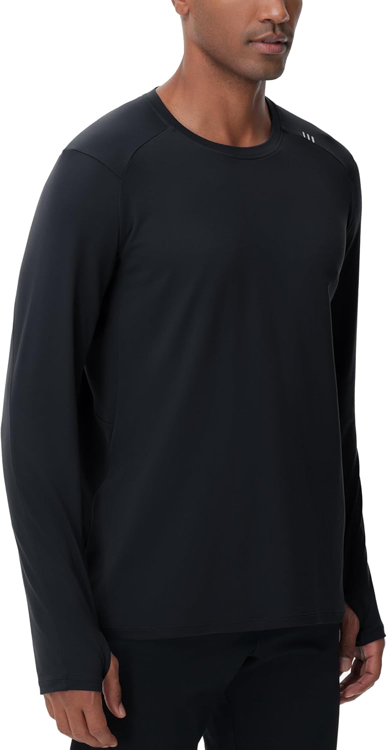 THE GYM PEOPLE Men's Long Sleeve Workout Shirts Moisture Wicking Athletic Running Tee Tops with Thumb Holes - Image 4