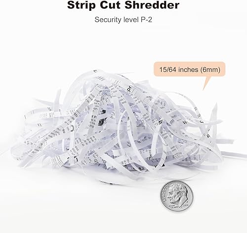 Miniatura 4 de Bonsaii Trituradora de microcorte trituradora de papel de nivel P-6 para uso doméstico en oficina resistente 240 minutos 5 hojas de 79 galones de
