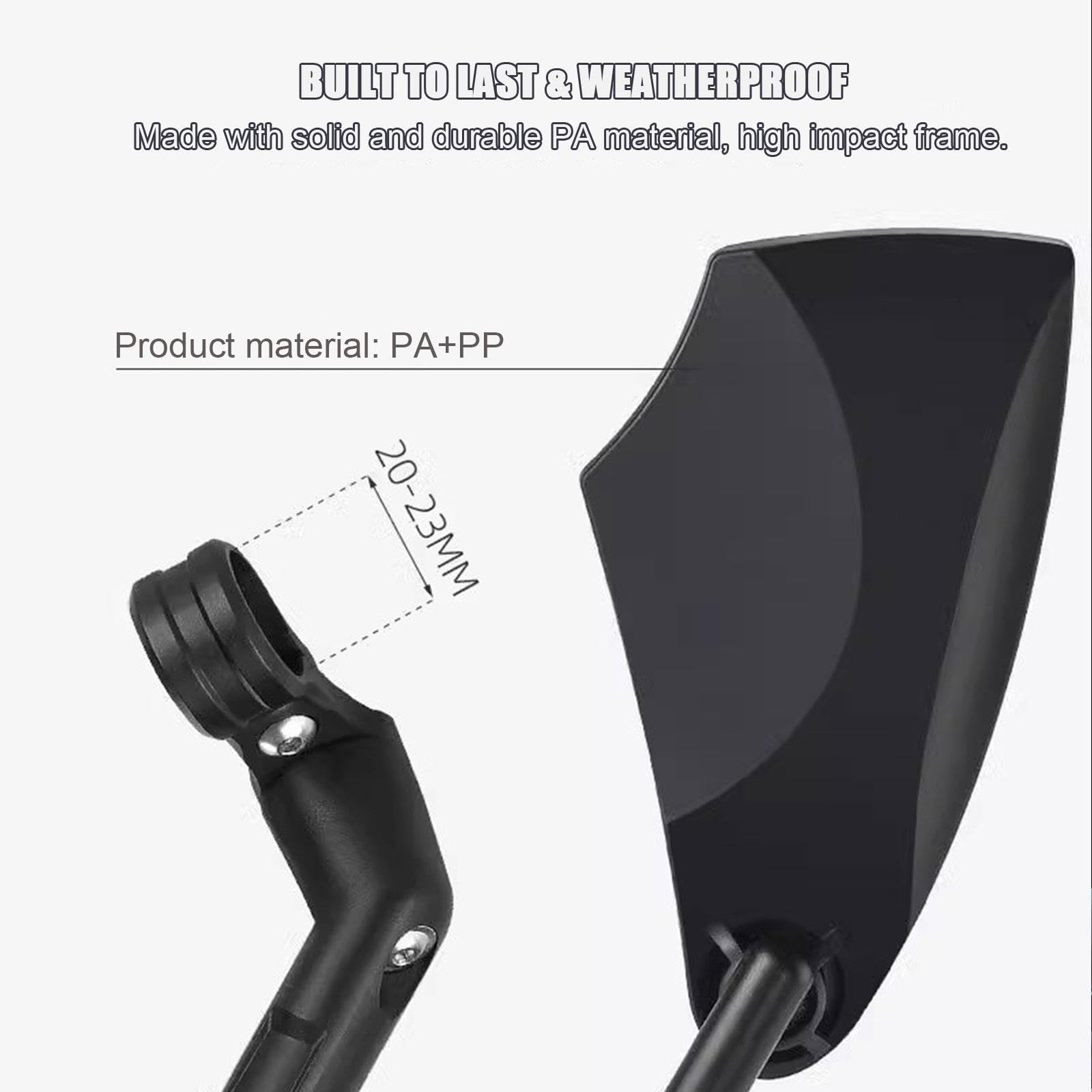 Espejo de Bicicleta Espejo Retrovisor Del Manillar Espejo de Bicicleta con Lente de Vidrio Antideslumbrante HD, Retráctil y Ajustable a 360 ° Para Bicicleta de Carretera de Montaña,1Pair
