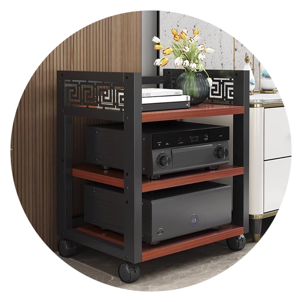 Étagère HiFi rouge 3 niveaux meuble audio compact pour ventiler votre ampli et ranger la One