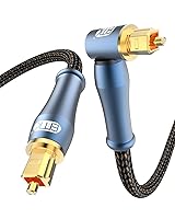 Vista 12 de EMK Cable óptico Toslink de 90 grados con enchufe giratorio de 360 grados, cable de fibra óptica S/PDIF Toslink macho a macho para cine en casa