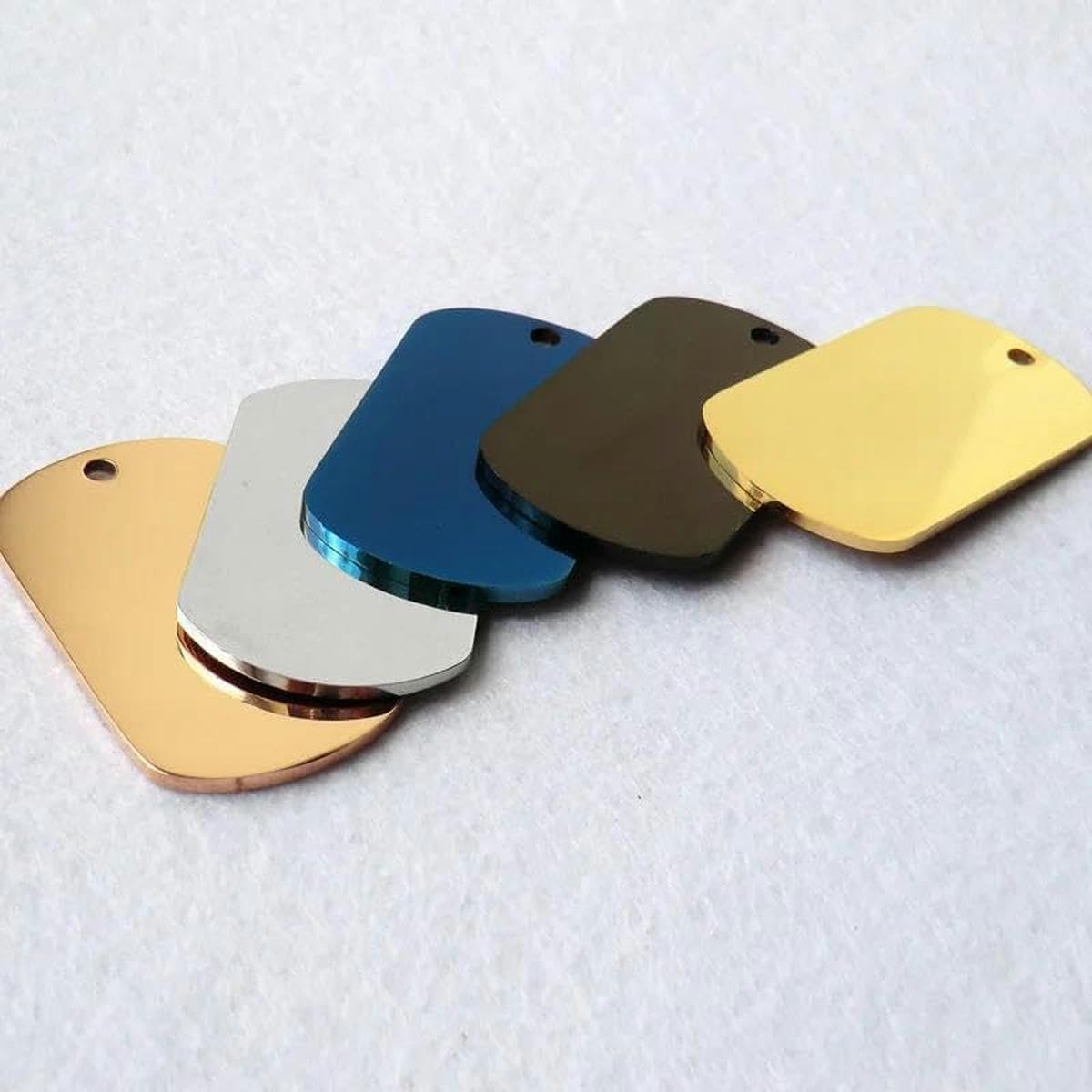 100 Stück Blanko-Haustiermarke aus Edelstahl, Namensschild, Katzen-/Hundemarke, Anhänger, Hundemarke aus Edelstahl, individuelle Hundemarke für Katzen, personalisierte Hundemarke, Gold, S, 40 x 25 mm