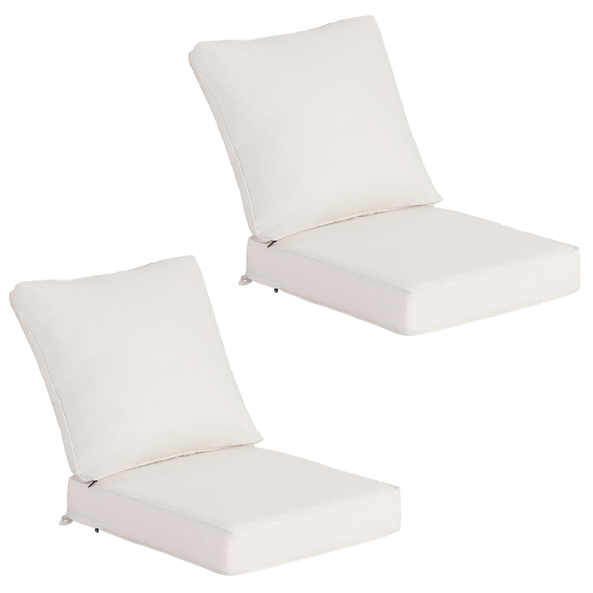 COZYVIDA Indoor/Outdoor Deep Seat Patio Cushions: Resilient Foam Filling, Weather Resistant Patio Cushions,seat(23.5x25x5.1 inch),Back(27x25 inch) 2 Sets,Almond-image-34
