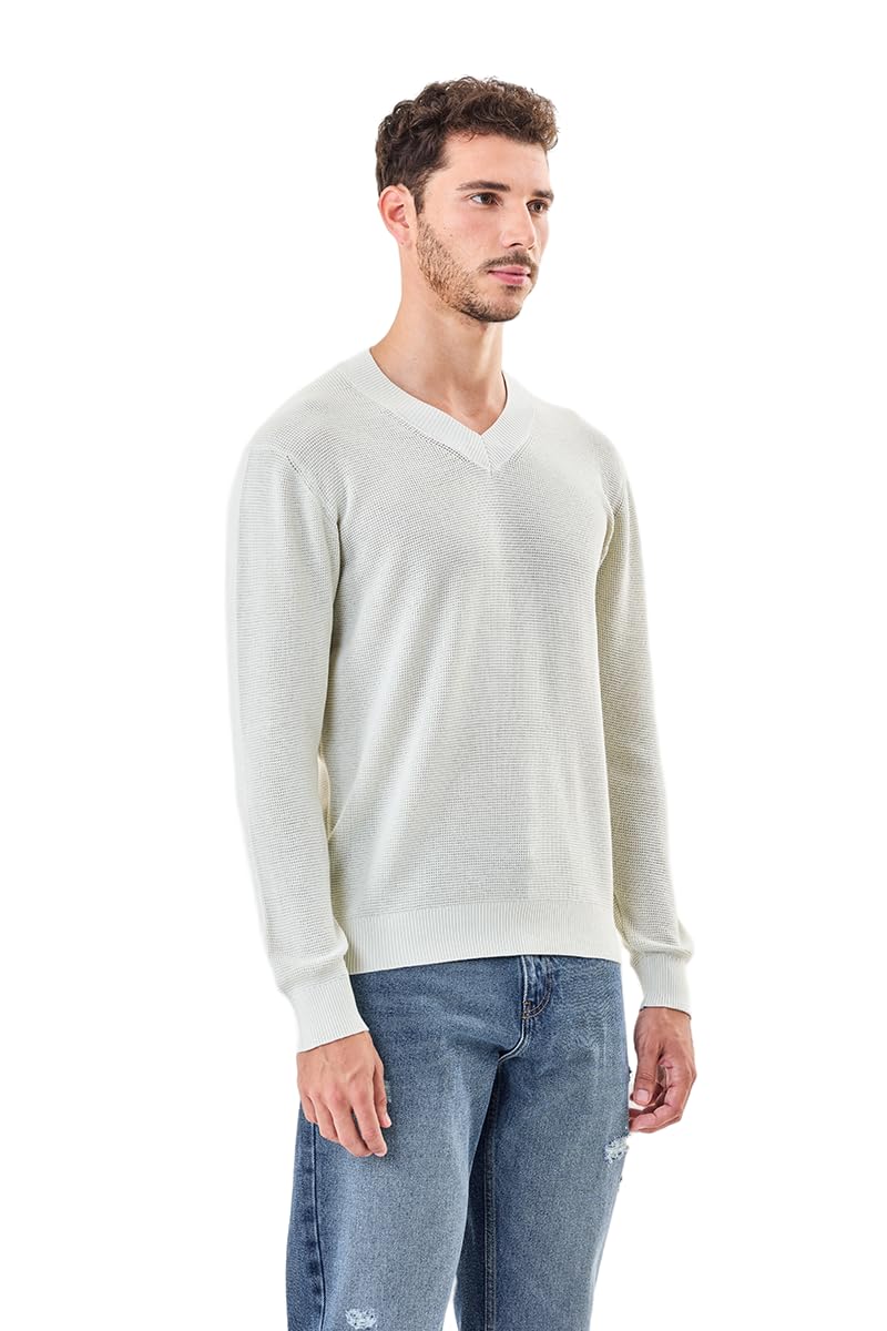 snitch Men's Sweater | Textured Knit V-Neck & Full Sleeve Pullover with Drop Shoulder | Lightweight Acrylic Blend Stylish Casual & Winter Wear for Men's Wardrobe-picture-44
