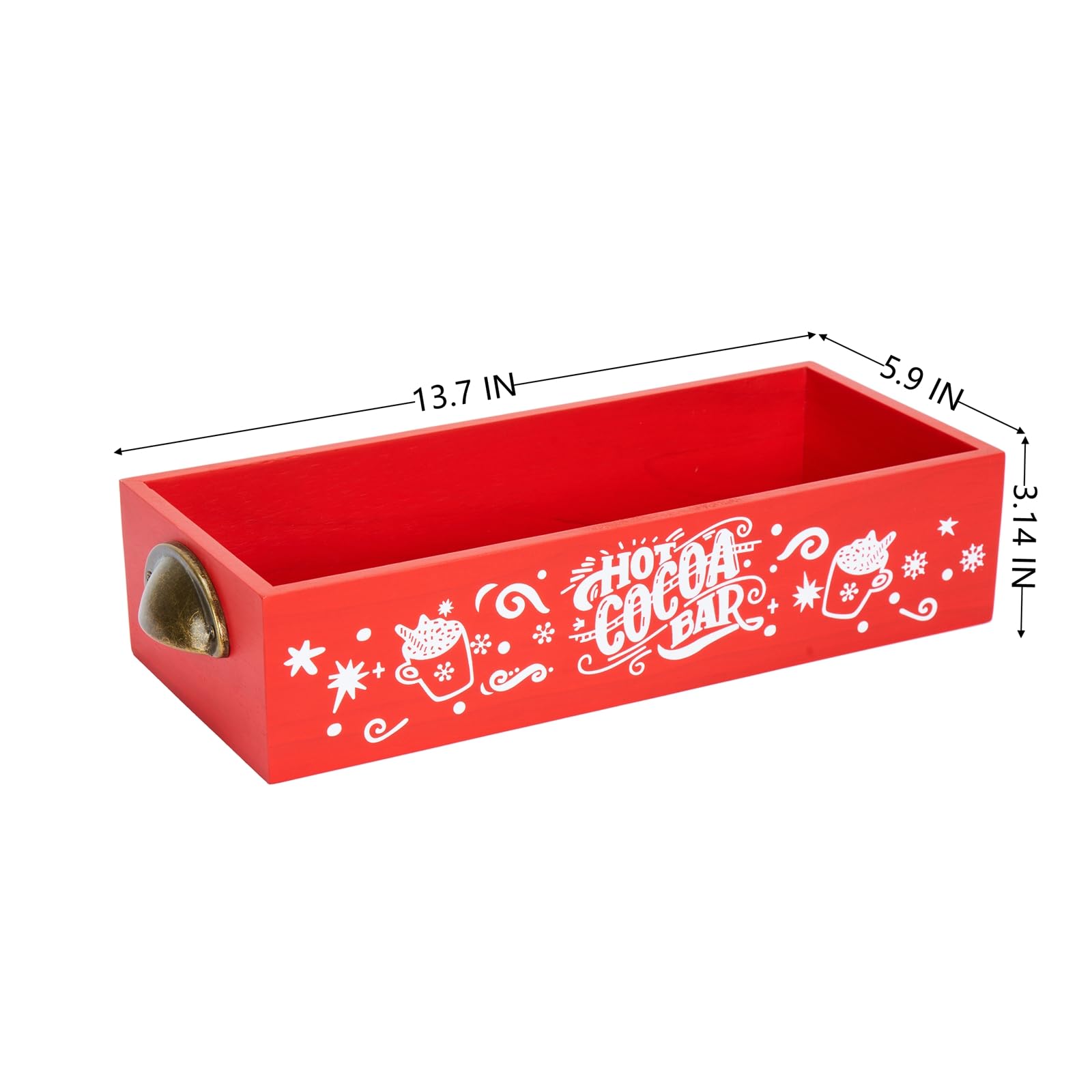 NLGQ Hot Cocoa Bar Wooden Christmas Decor Boxes - Hot Cocoa Bar Containers Hot Chocolate Bar for Storage Caddy Chocolate Coffee - Classic Christmas Decor for Home Office - WB0011