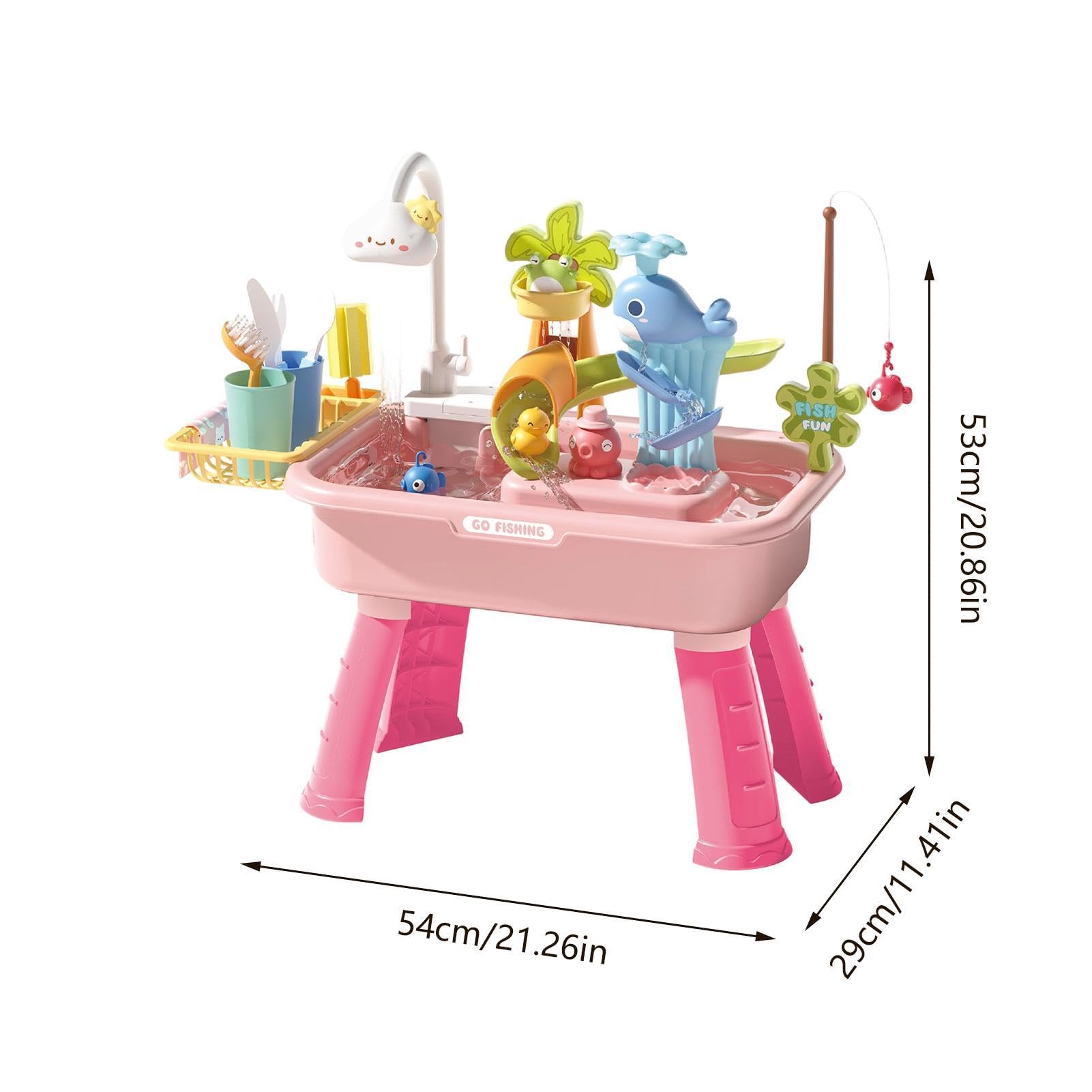 Table d'eau d'extérieur pour - Kit de jeu sensoriel pédagogique - Jouet d'eau pour filles et d'âge préscolaire - Idéal pour jardin, terrasse, camping, maison, salle de bain