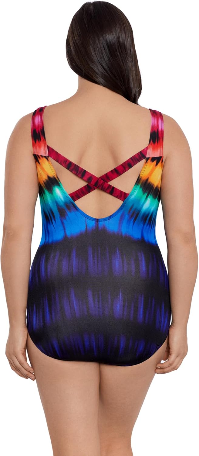 Longitude Women's Swimwear X-Back Tank One Piece Swimsuit - Image 3