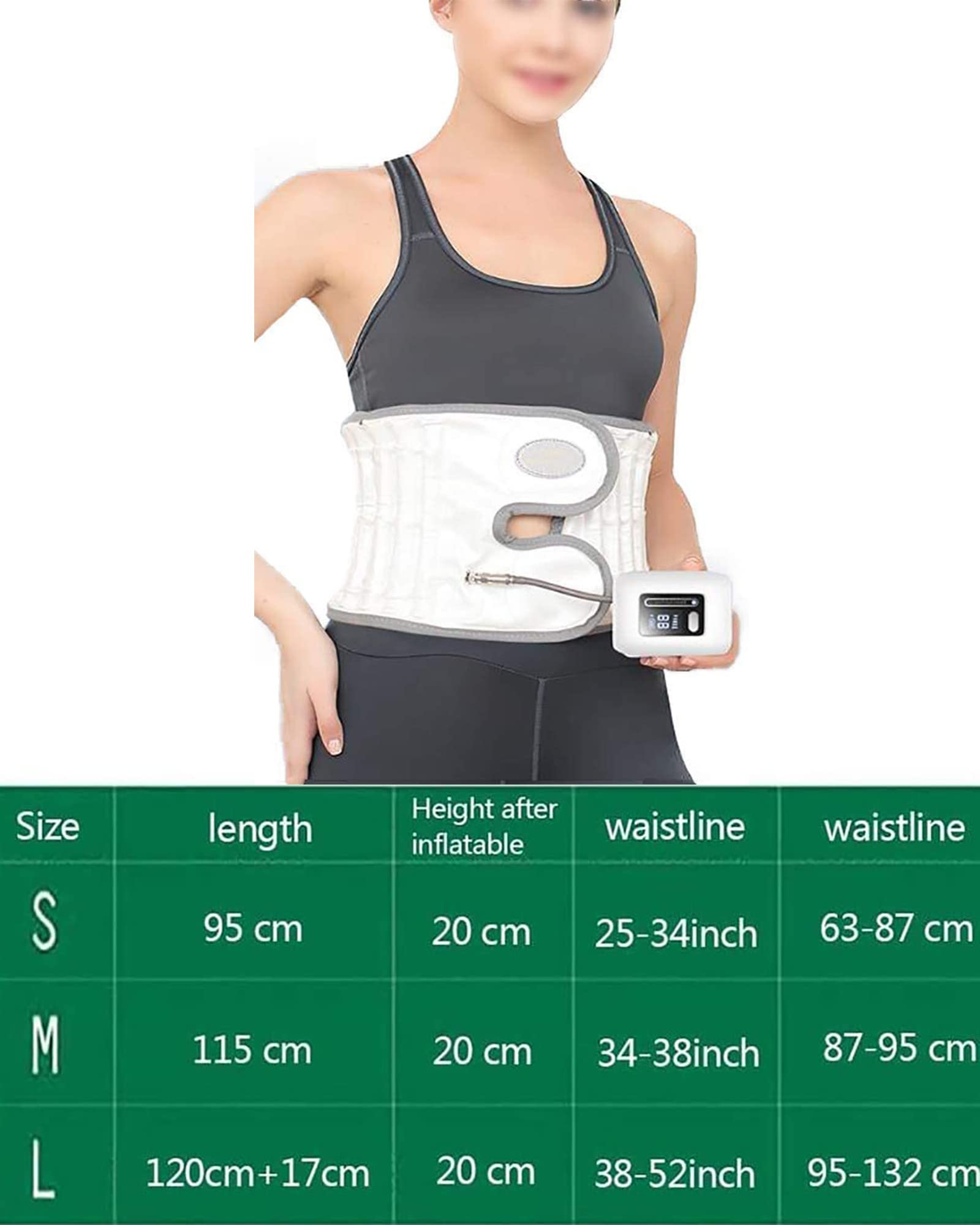 Cinturón De Soporte Lumbar con Inflado Automático, Cinturón De Descompresión Física para La Espalda, Dispositivo De Tracción De Aire Espinal, Corrector para Hernia De DIS,S