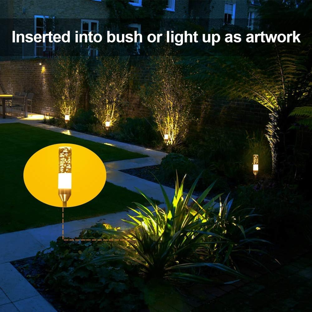 ECOWHO 6er Set Warmweiß LED Gartenleuchtung mit Erdspieß IP65 Wasserdicht Gartenstrahler mit Strom, Erweiterbar Gartenleuchte mit Kabel, Gartenlampe außen für Outdoor Garten Rasen Hof